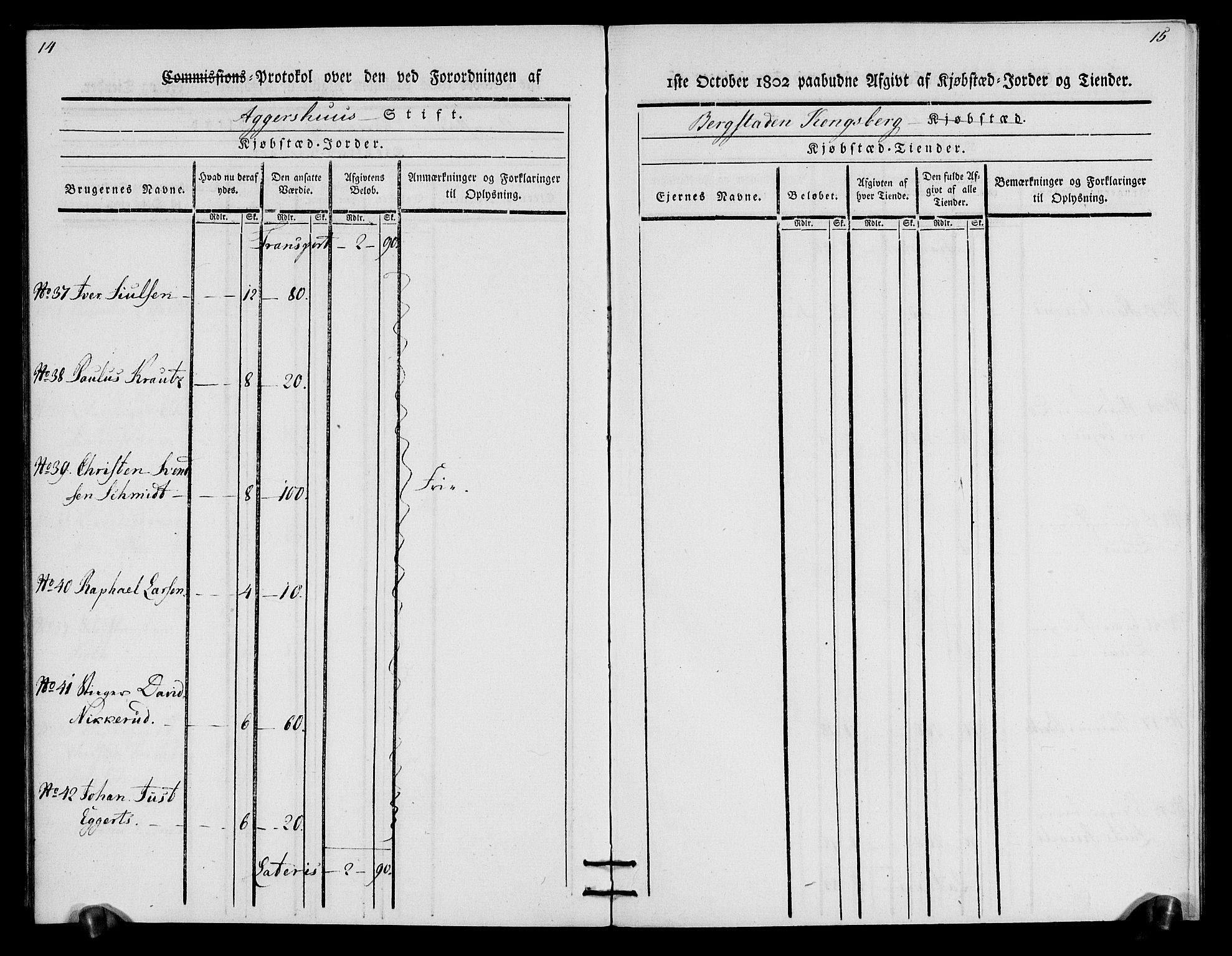 Rentekammeret inntil 1814, Realistisk ordnet avdeling, AV/RA-EA-4070/N/Ne/Nea/L0057b: Numedal og Sandsvær fogderi. Oppebørselsregister for Kongsberg bergstad, 1803-1804, p. 9