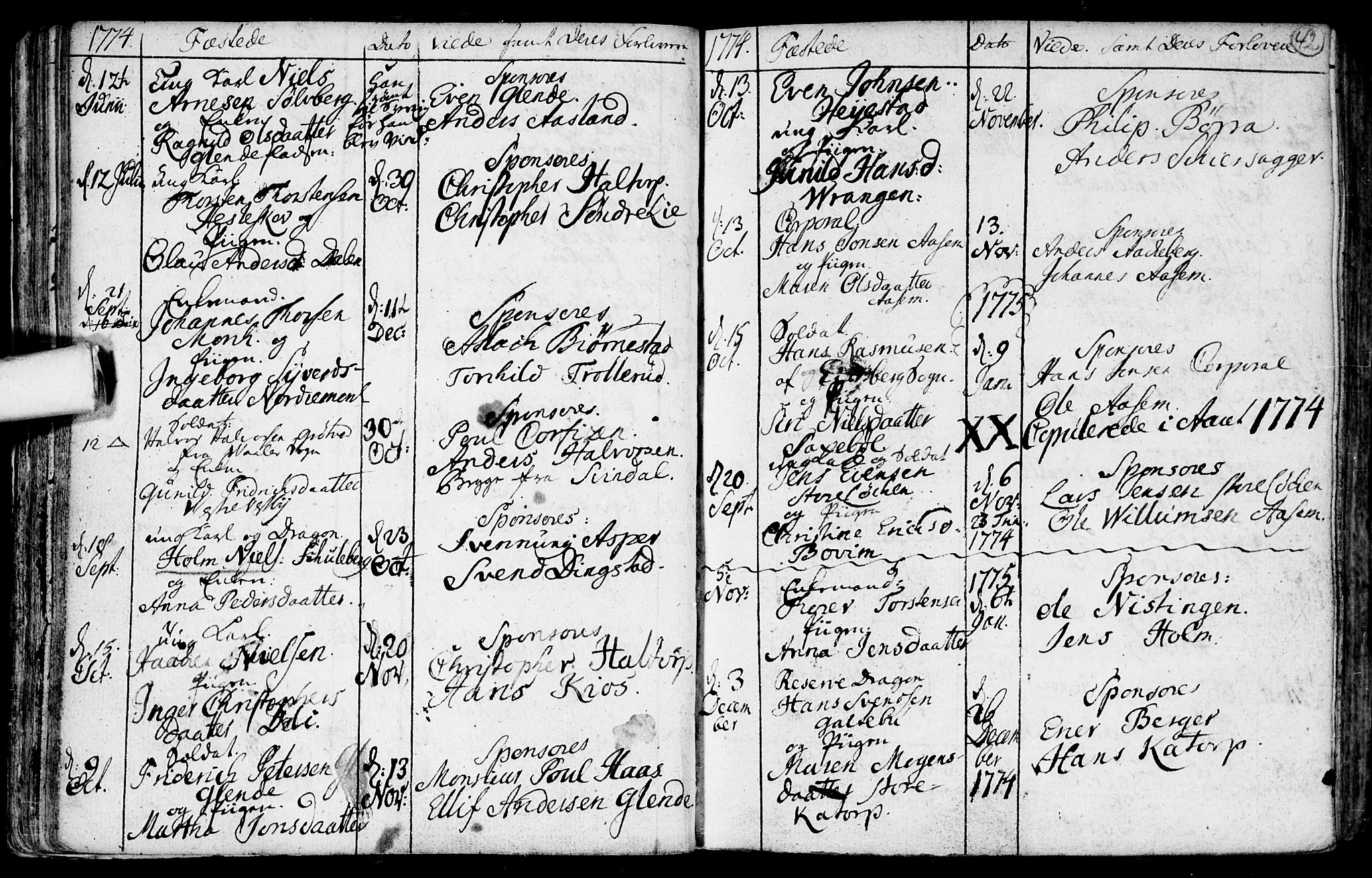 Spydeberg prestekontor Kirkebøker, AV/SAO-A-10924/F/Fa/L0002: Parish register (official) no. I 2, 1739-1780, p. 42