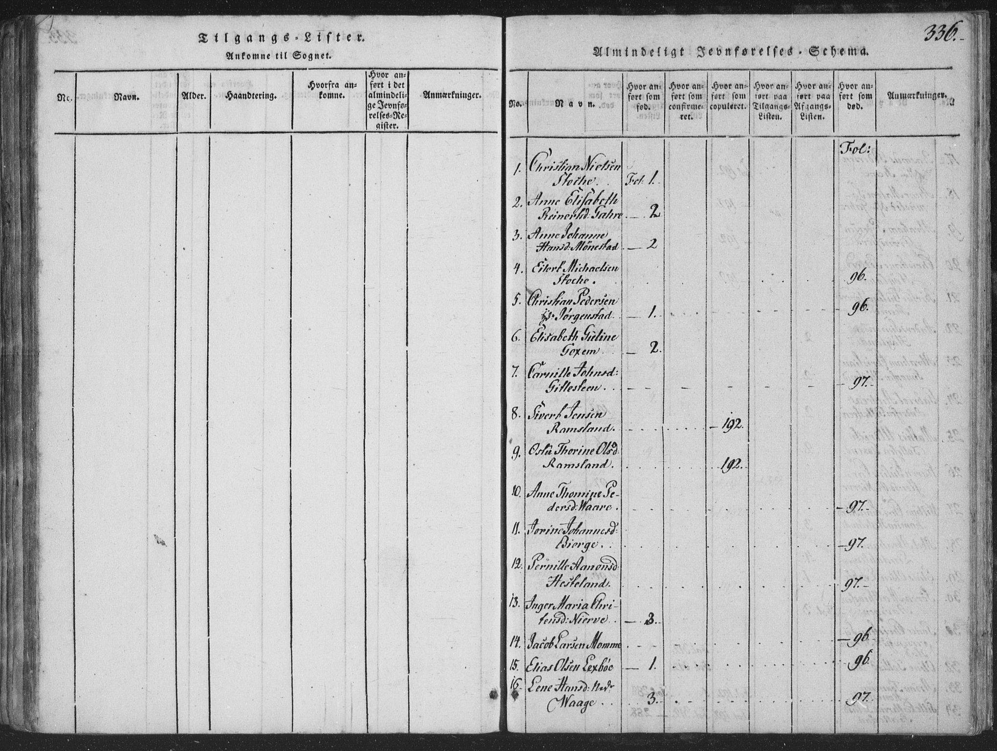 Sør-Audnedal sokneprestkontor, SAK/1111-0039/F/Fa/Faa/L0001: Parish register (official) no. A 1, 1816-1848, p. 336