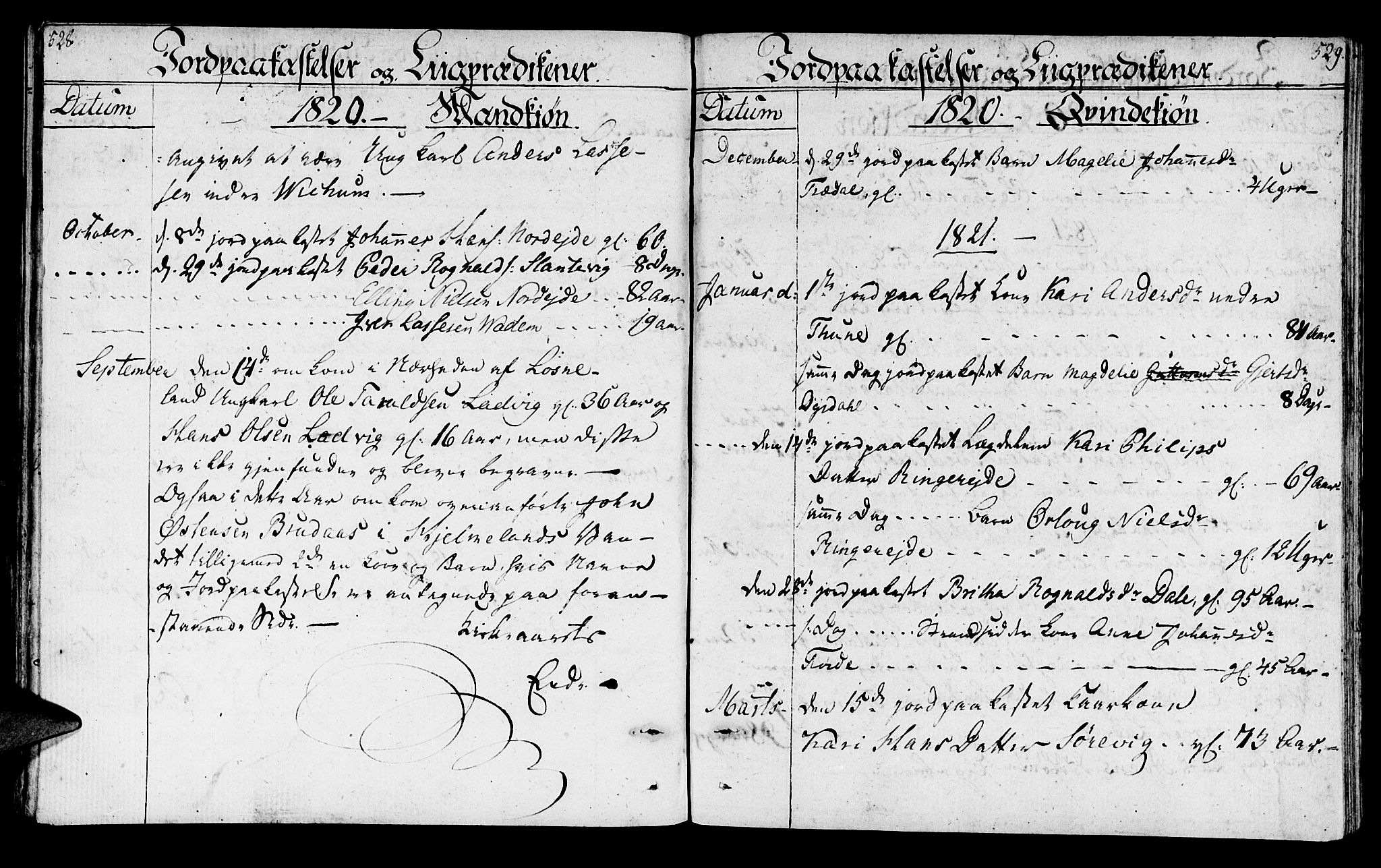 Lavik sokneprestembete, SAB/A-80901: Parish register (official) no. A 1, 1809-1822, p. 528-529
