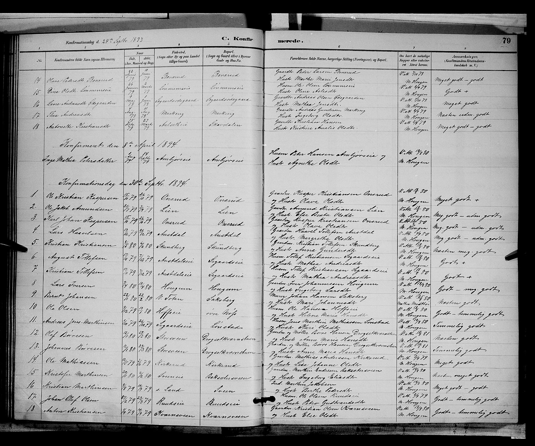 Biri prestekontor, SAH/PREST-096/H/Ha/Hab/L0003: Parish register (copy) no. 3, 1892-1905, p. 79