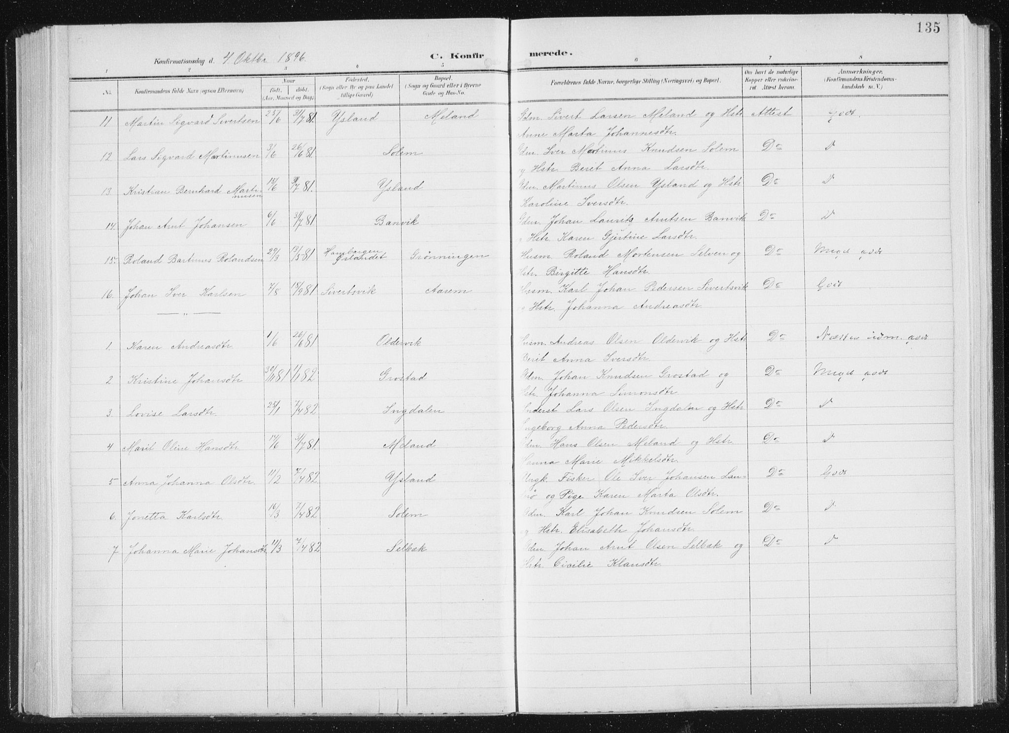 Ministerialprotokoller, klokkerbøker og fødselsregistre - Sør-Trøndelag, SAT/A-1456/647/L0635: Parish register (official) no. 647A02, 1896-1911, p. 135