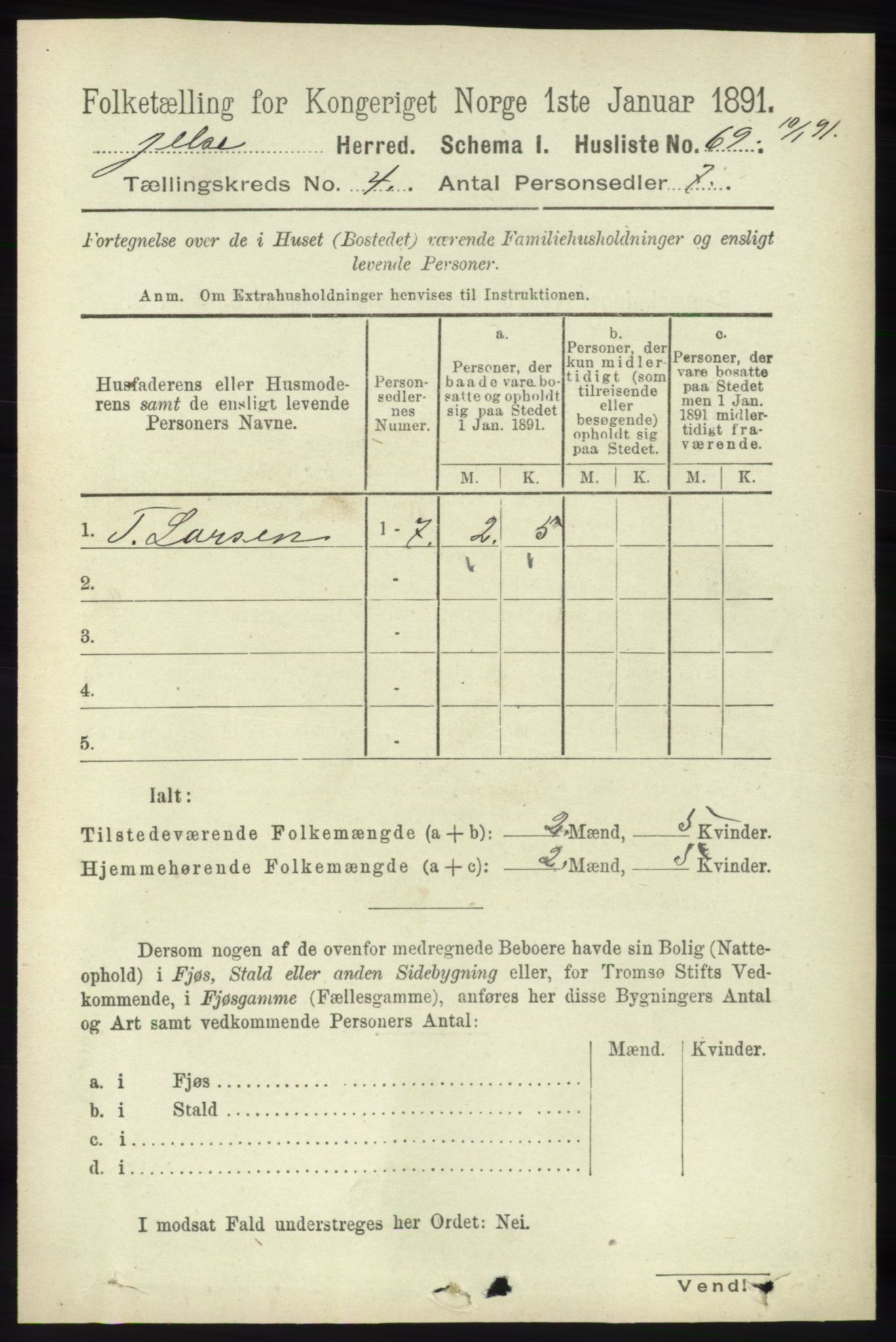 RA, 1891 census for 1138 Jelsa, 1891, p. 704