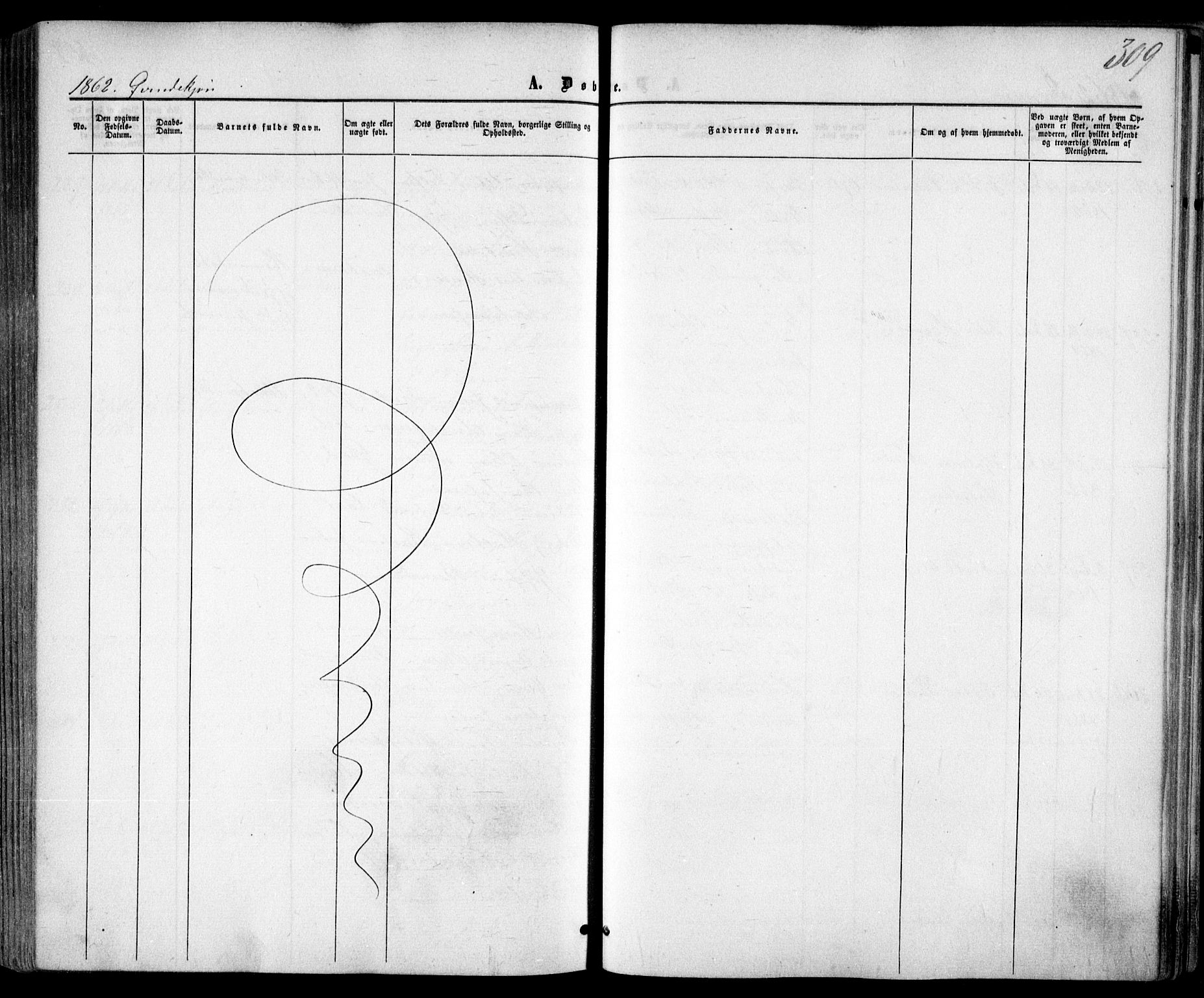 Trefoldighet prestekontor Kirkebøker, AV/SAO-A-10882/F/Fa/L0001: Parish register (official) no. I 1, 1858-1863, p. 309