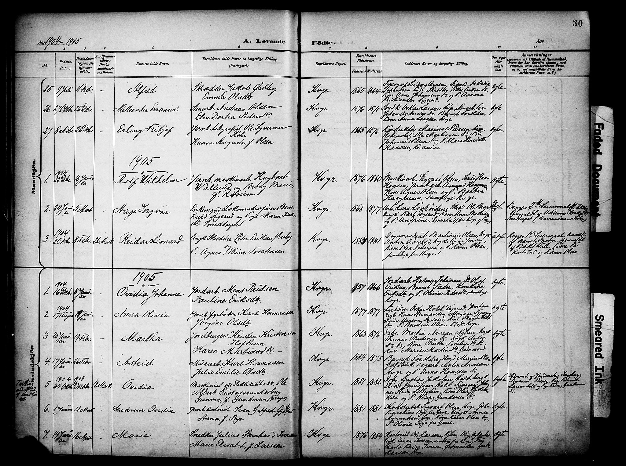 Vinger prestekontor, SAH/PREST-024/H/Ha/Haa/L0016: Parish register (official) no. 16, 1898-1920, p. 30