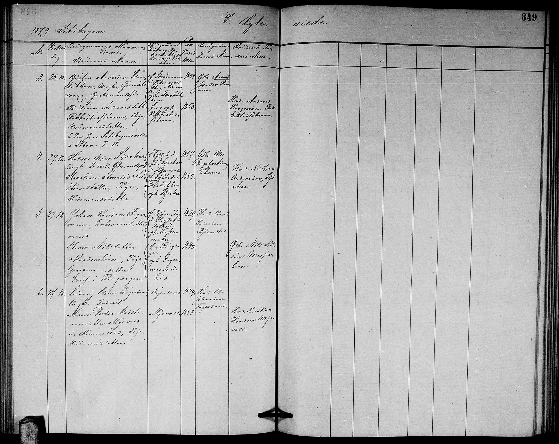 Høland prestekontor Kirkebøker, AV/SAO-A-10346a/G/Ga/L0006: Parish register (copy) no. I 6, 1869-1879, p. 349