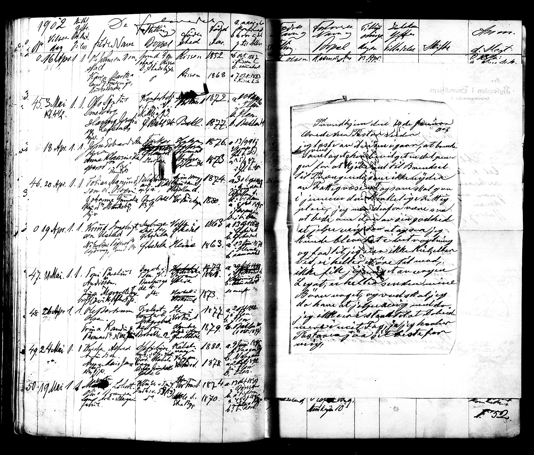 Ministerialprotokoller, klokkerbøker og fødselsregistre - Sør-Trøndelag, AV/SAT-A-1456/604/L0192: Parish register (official) no. 604A13, 1901-1906