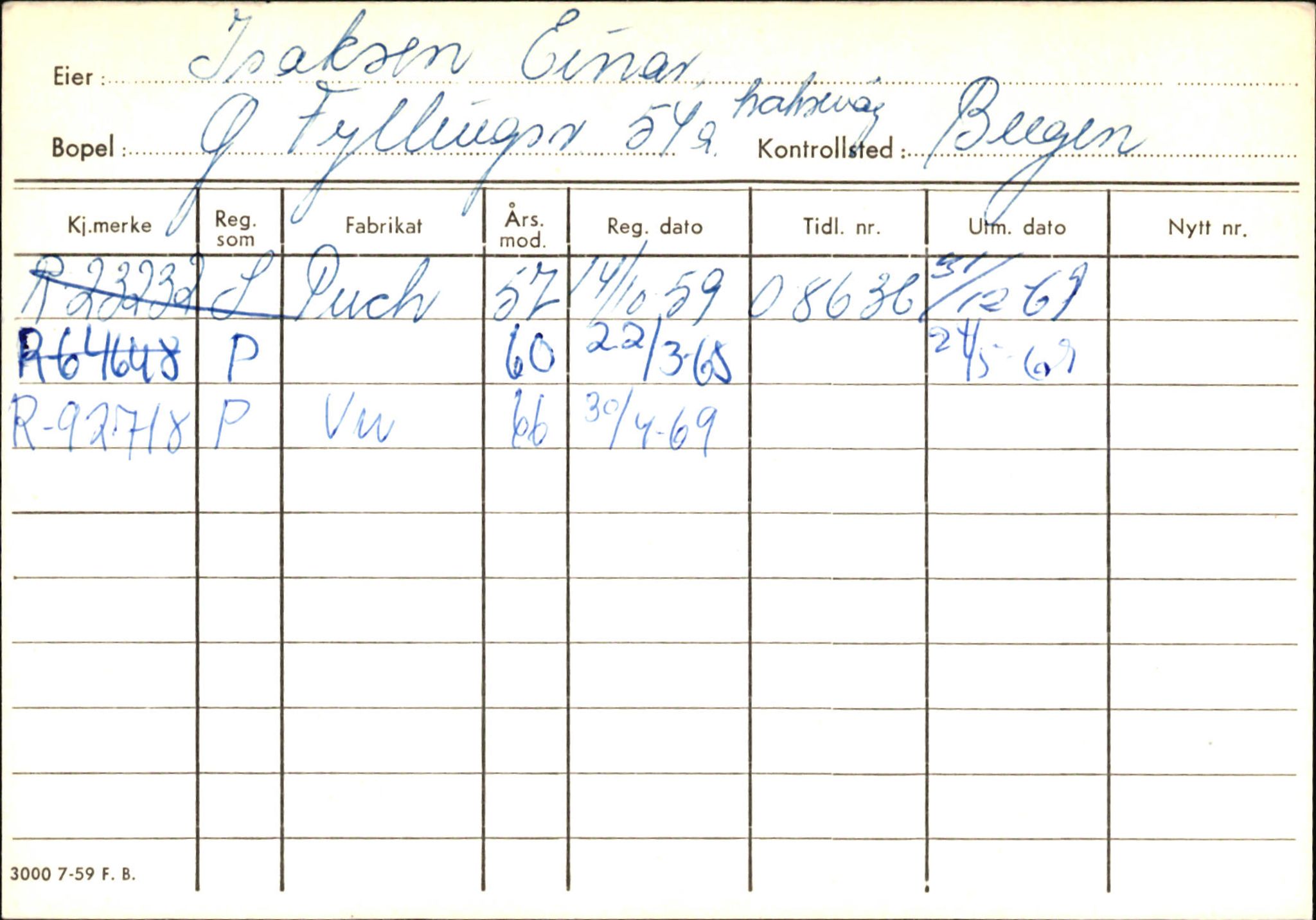 Statens vegvesen, Hordaland vegkontor, AV/SAB-A-5201/2/Ha/L0026: R-eierkort I-J, 1920-1971, p. 4