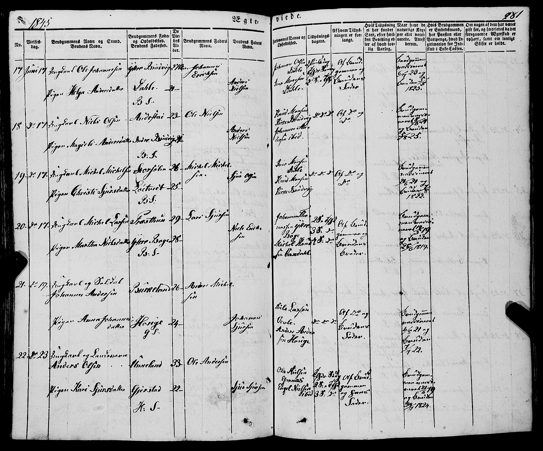 Haus sokneprestembete, SAB/A-75601/H/Haa: Parish register (official) no. A 15, 1838-1847, p. 281