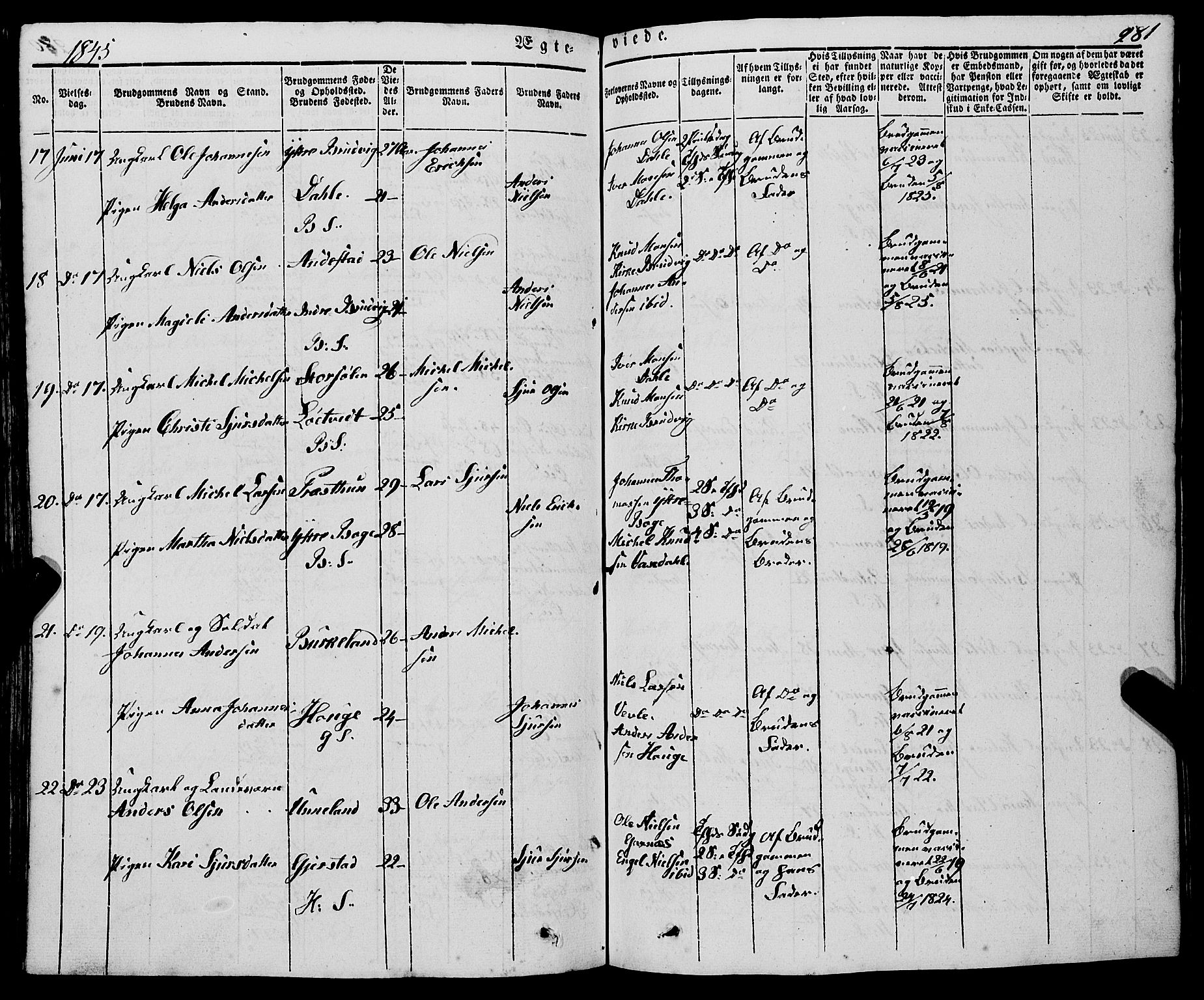 Haus sokneprestembete, AV/SAB-A-75601/H/Haa: Parish register (official) no. A 15, 1838-1847, p. 281