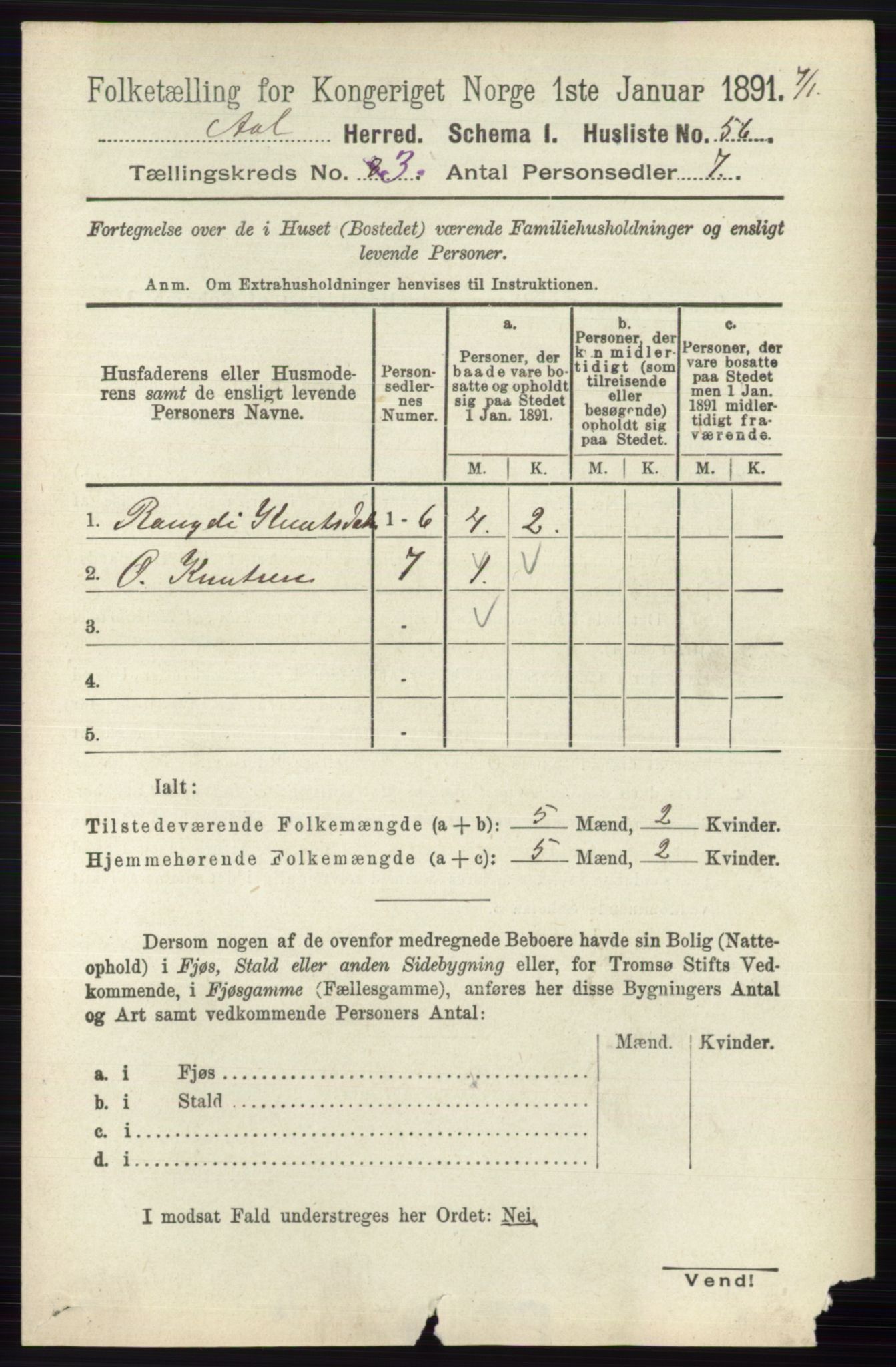 RA, 1891 census for 0619 Ål, 1891, p. 652