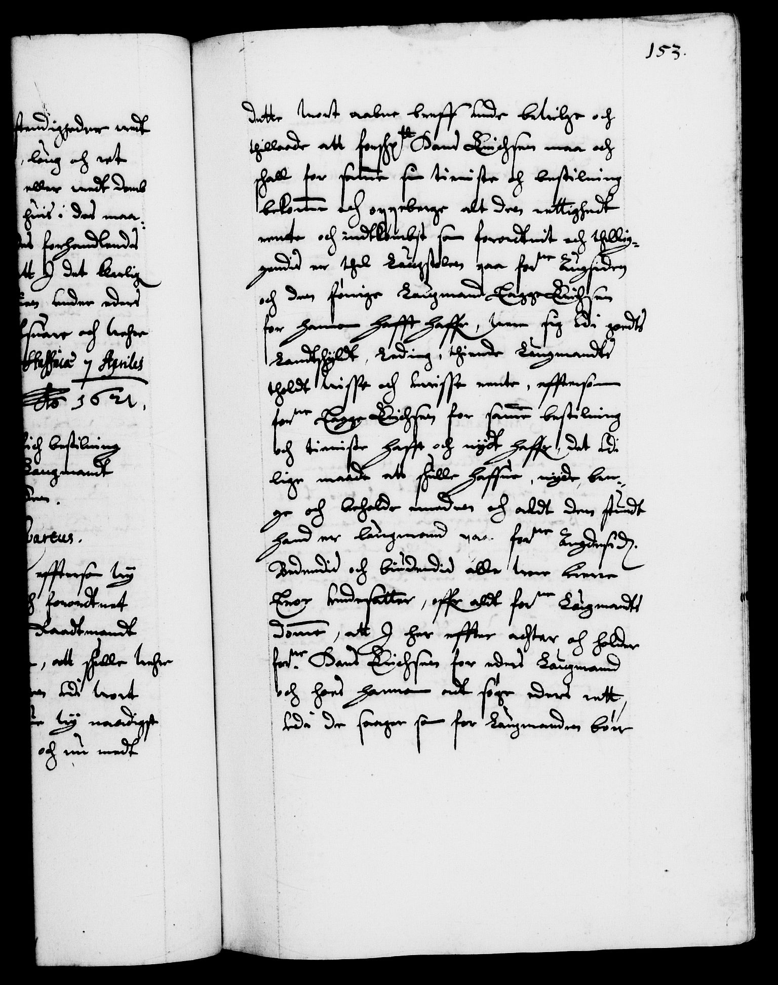Danske Kanselli 1572-1799, AV/RA-EA-3023/F/Fc/Fca/Fcaa/L0004: Norske registre (mikrofilm), 1617-1630, p. 153a