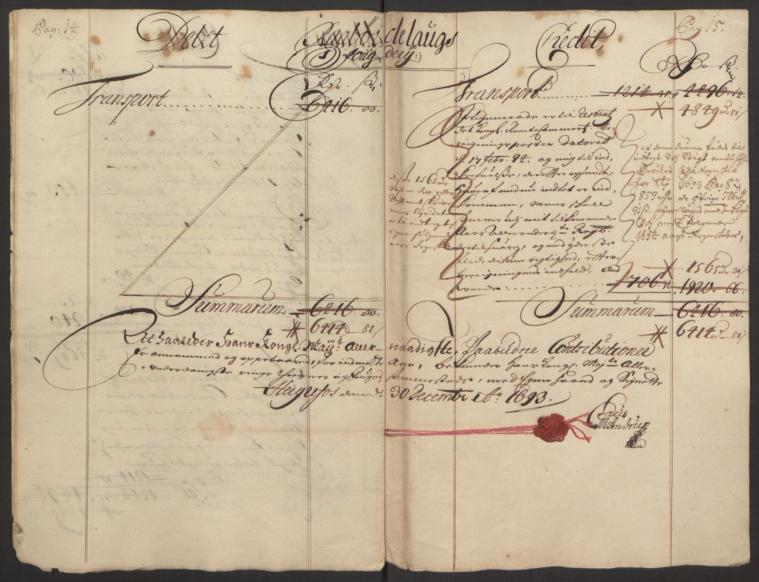 Rentekammeret inntil 1814, Reviderte regnskaper, Fogderegnskap, RA/EA-4092/R40/L2444: Fogderegnskap Råbyggelag, 1693-1696, p. 10