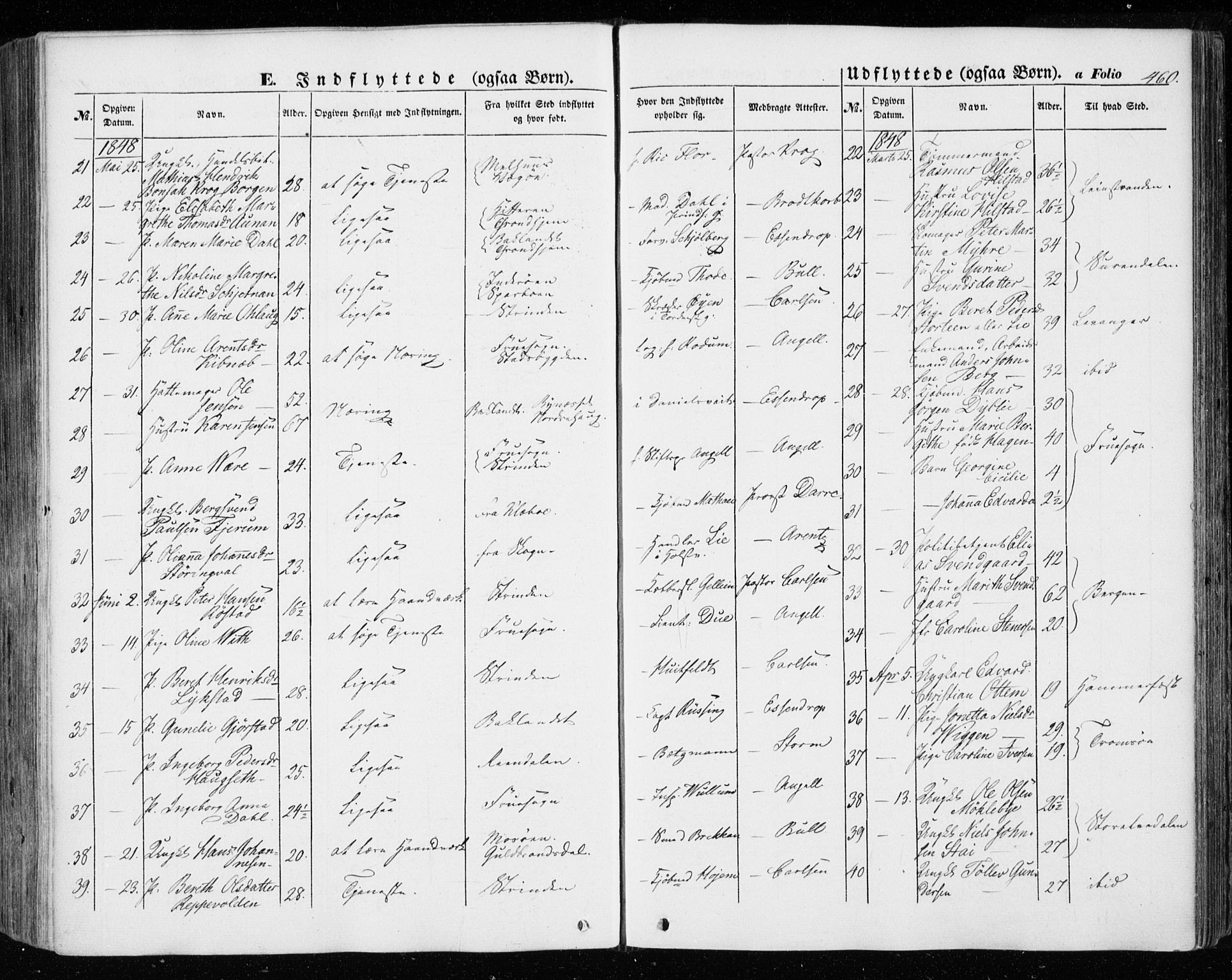Ministerialprotokoller, klokkerbøker og fødselsregistre - Sør-Trøndelag, SAT/A-1456/601/L0051: Parish register (official) no. 601A19, 1848-1857, p. 460