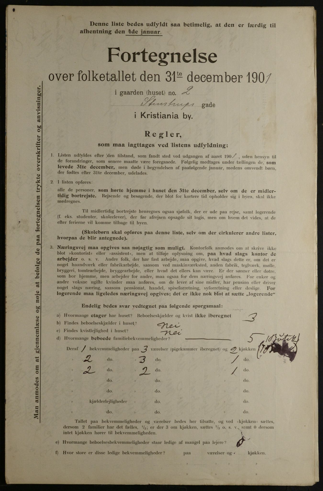 OBA, Municipal Census 1901 for Kristiania, 1901, p. 15452