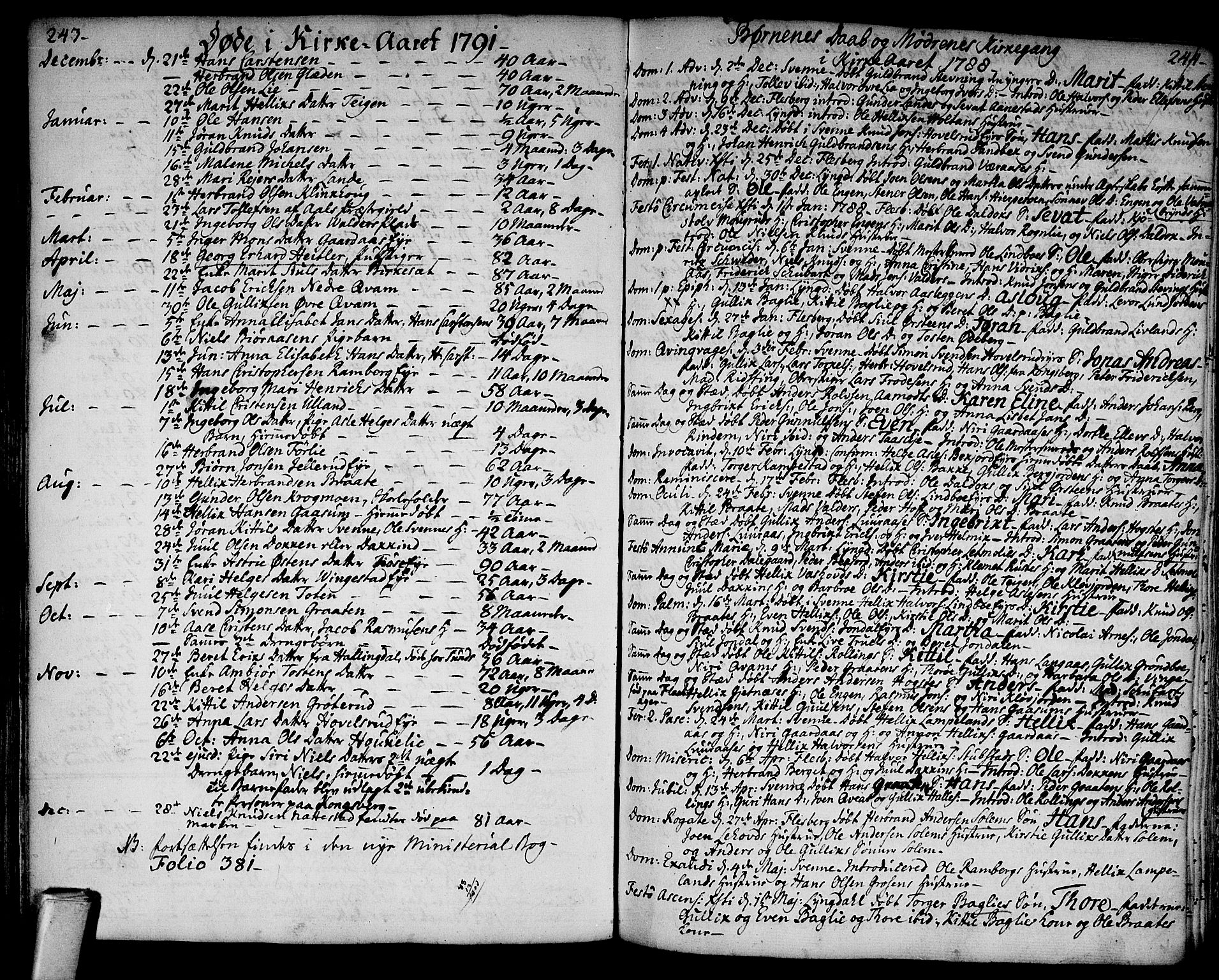 Flesberg kirkebøker, AV/SAKO-A-18/F/Fa/L0003: Parish register (official) no. I 3, 1748-1790, p. 243-244