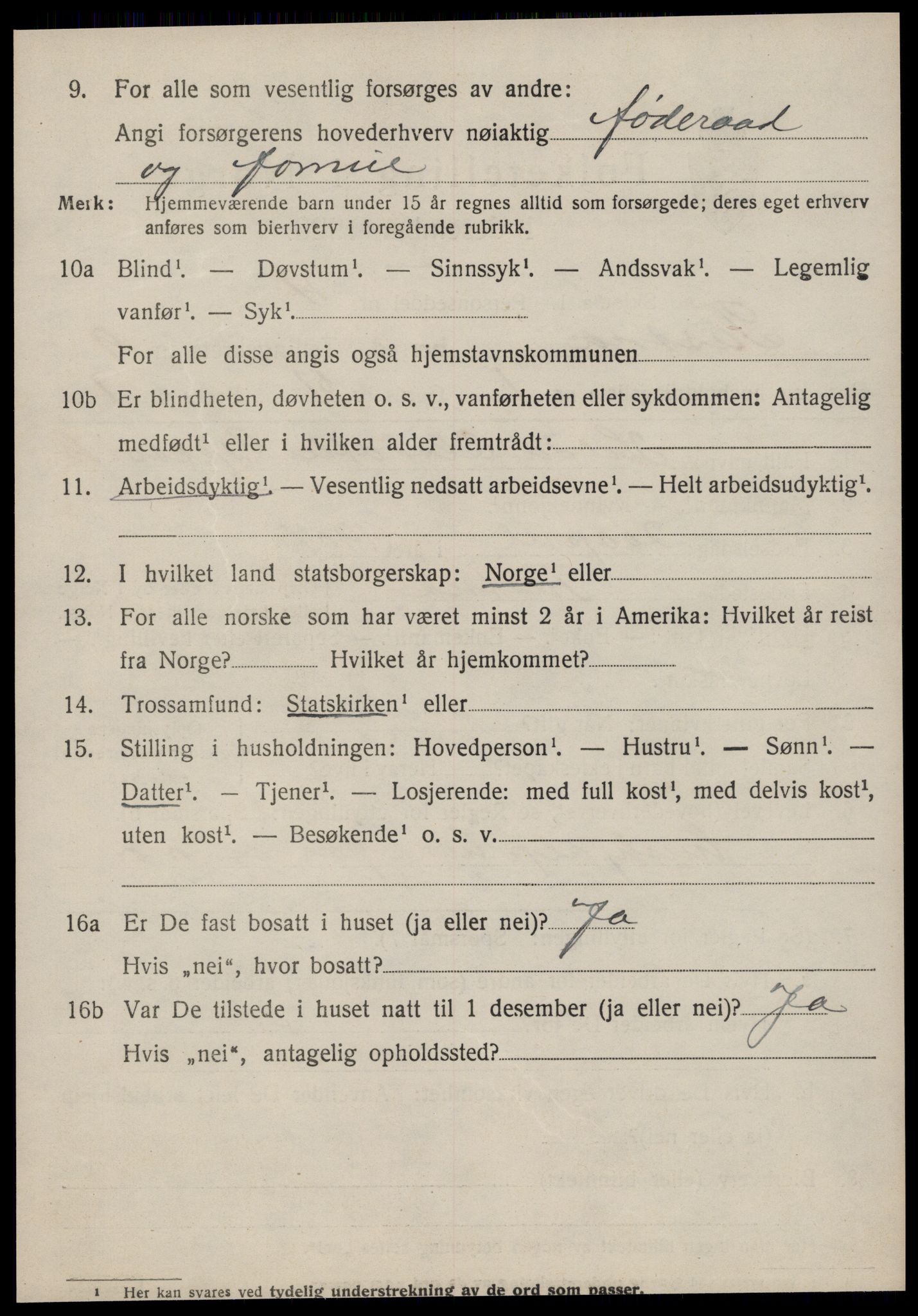 SAT, 1920 census for Tustna, 1920, p. 3832