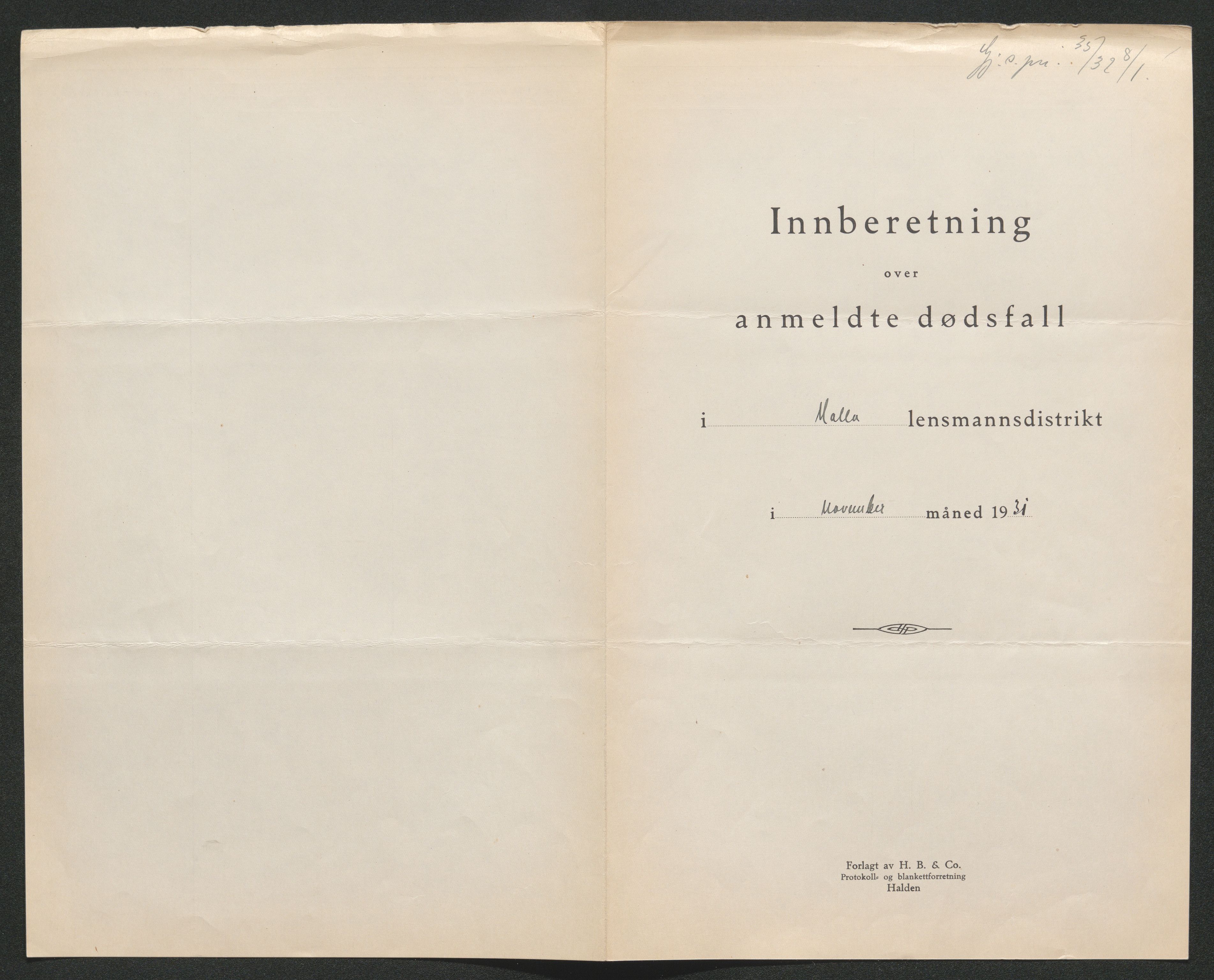 Nedre Telemark sorenskriveri, SAKO/A-135/H/Ha/Hab/L0008: Dødsfallsfortegnelser
, 1931-1935, p. 32