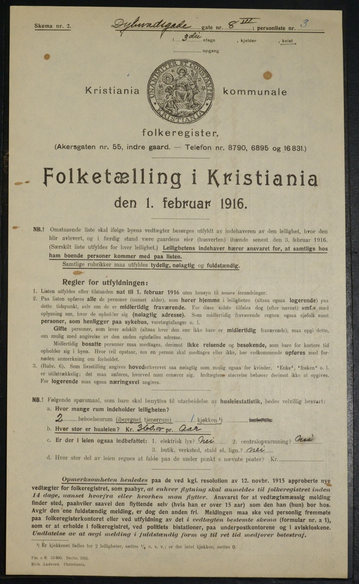 OBA, Municipal Census 1916 for Kristiania, 1916, p. 17620