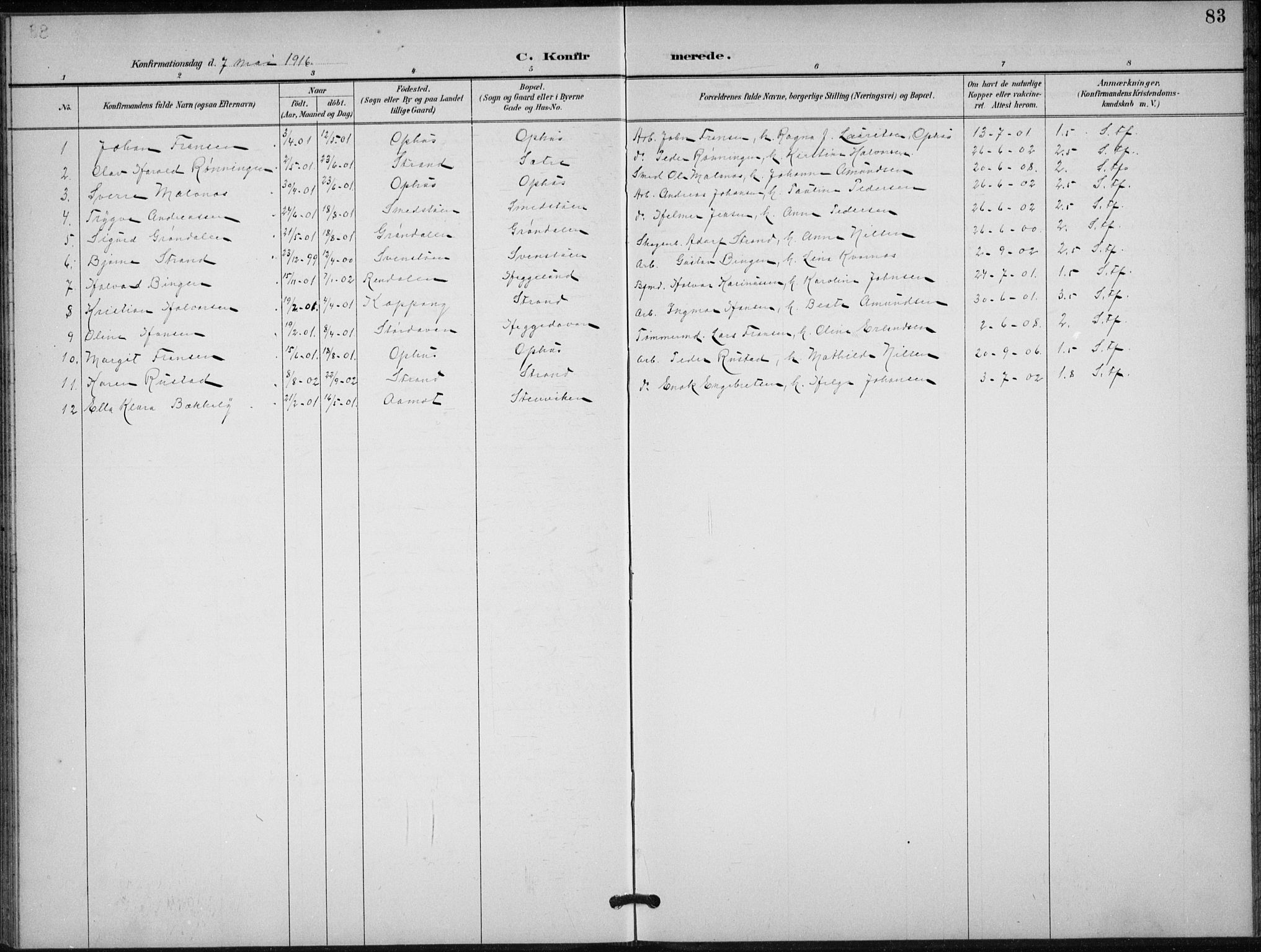 Stor-Elvdal prestekontor, SAH/PREST-052/H/Ha/Hab/L0004: Parish register (copy) no. 4, 1895-1938, p. 83