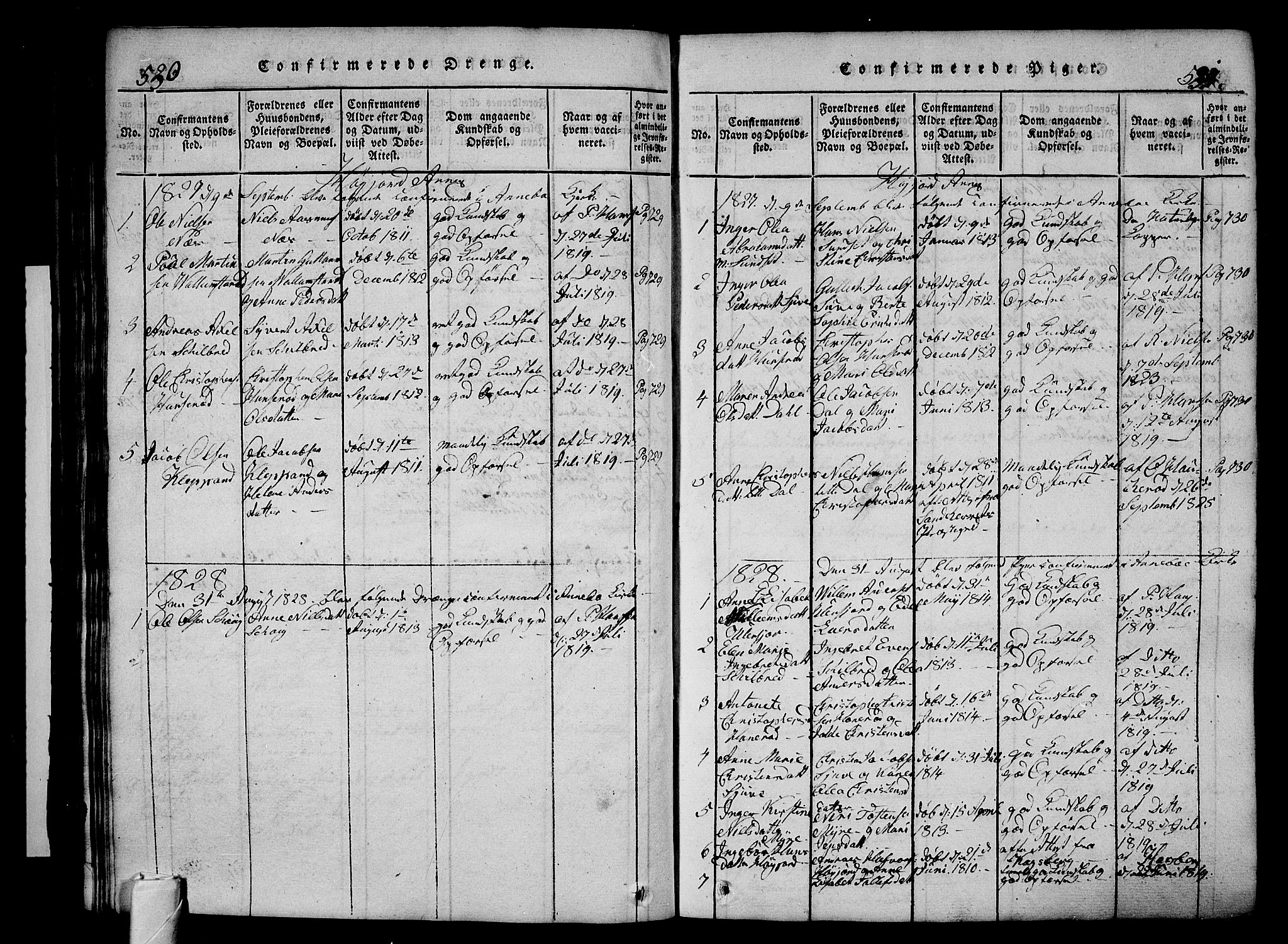 Andebu kirkebøker, SAKO/A-336/G/Ga/L0002: Parish register (copy) no. I 2 /2, 1823-1832, p. 530-531