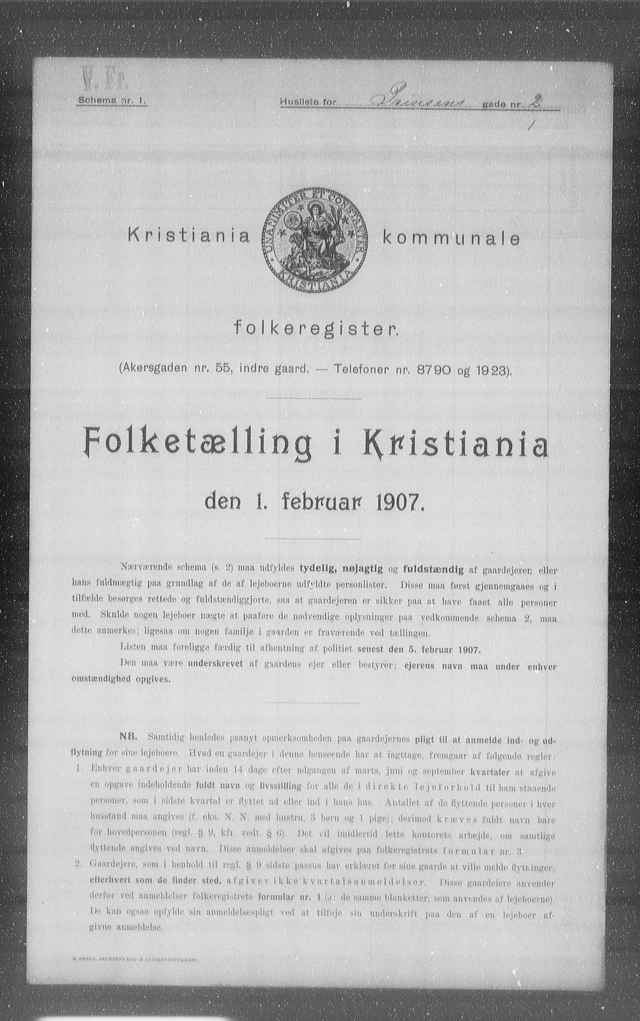 OBA, Municipal Census 1907 for Kristiania, 1907, p. 41434