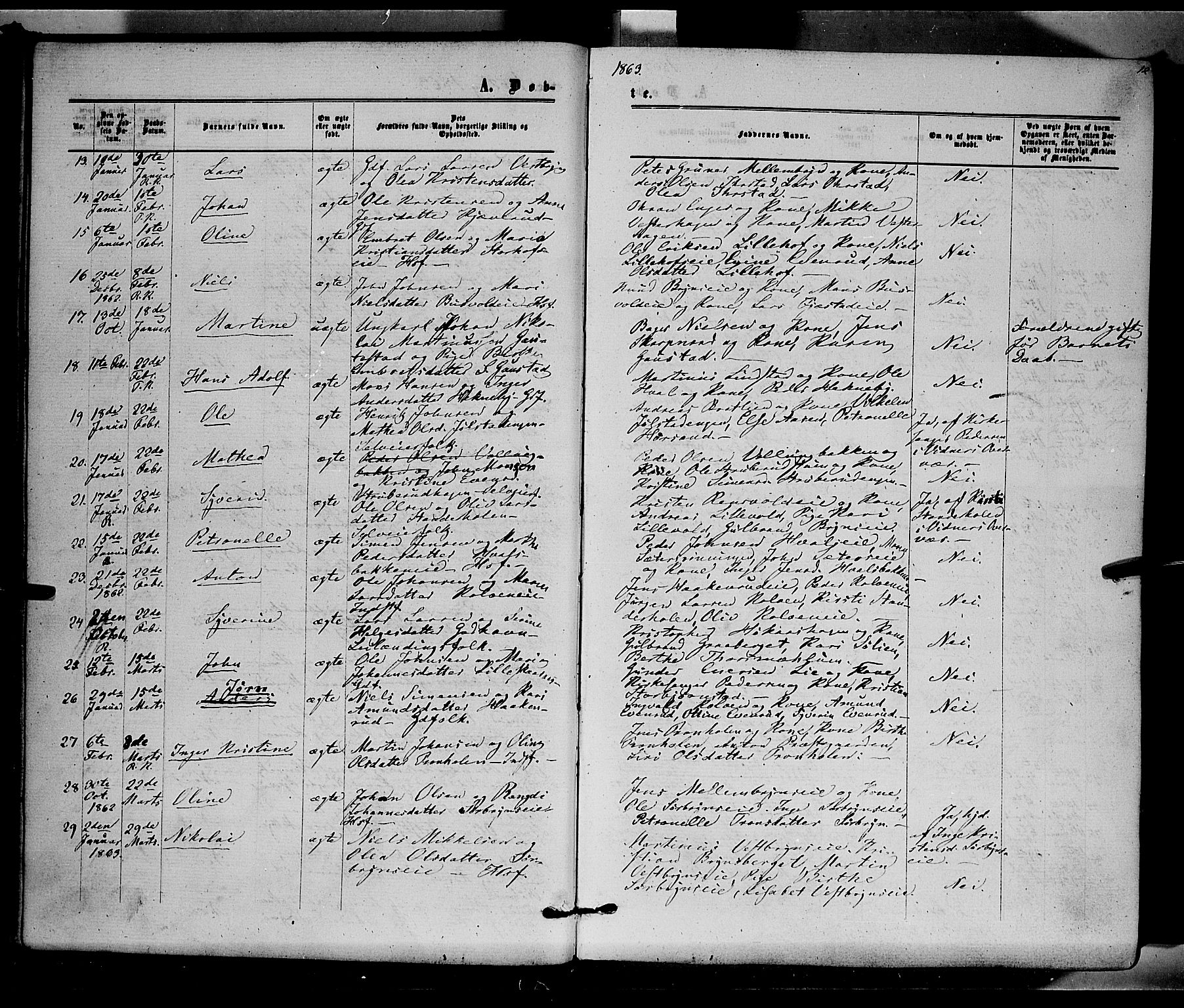 Romedal prestekontor, AV/SAH-PREST-004/K/L0005: Parish register (official) no. 5, 1862-1874, p. 12