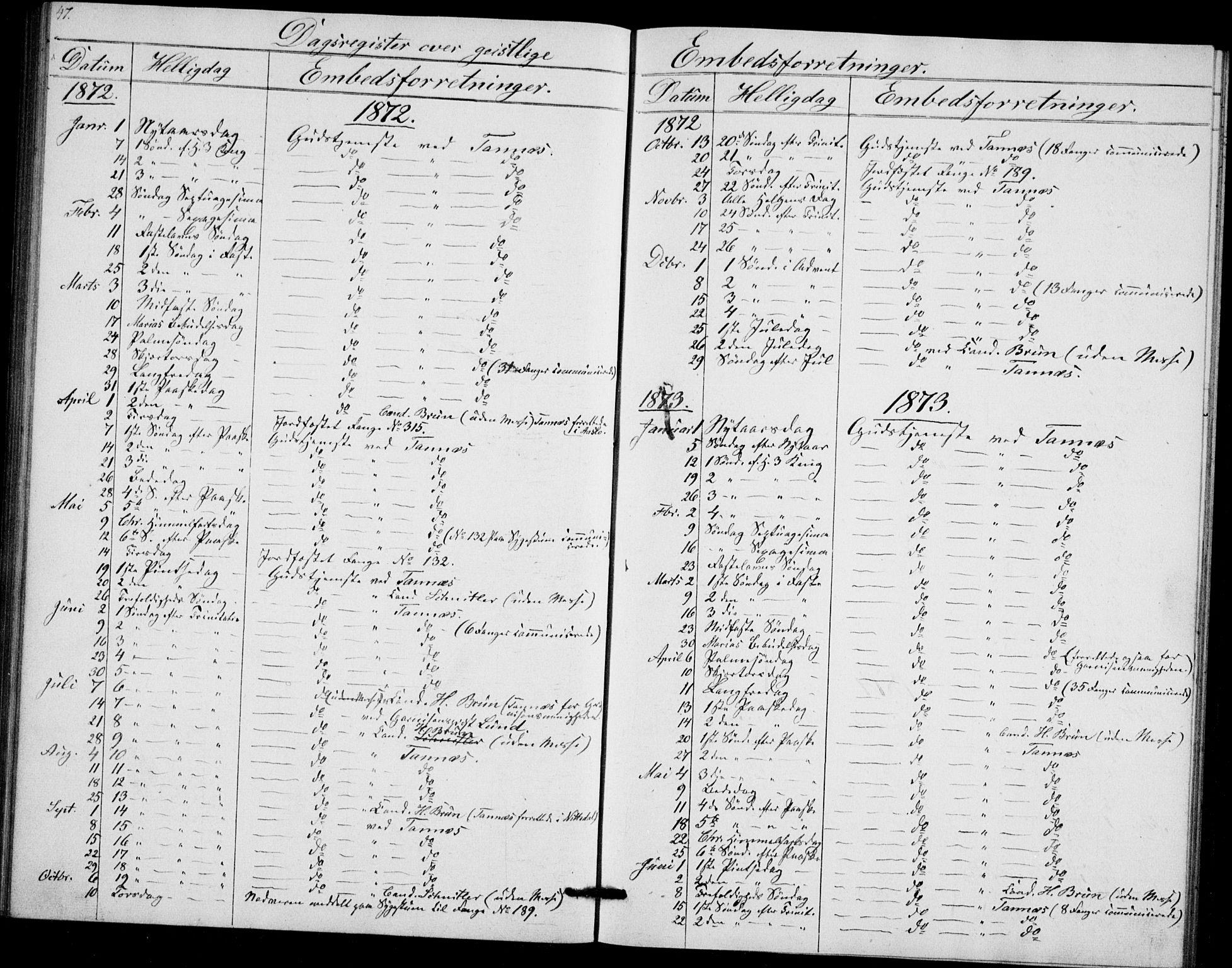 Akershus festnings slaveri Kirkebøker, SAO/A-10841/F/Fa/L0002: Parish register (official) no. 2, 1852-1883, p. 47