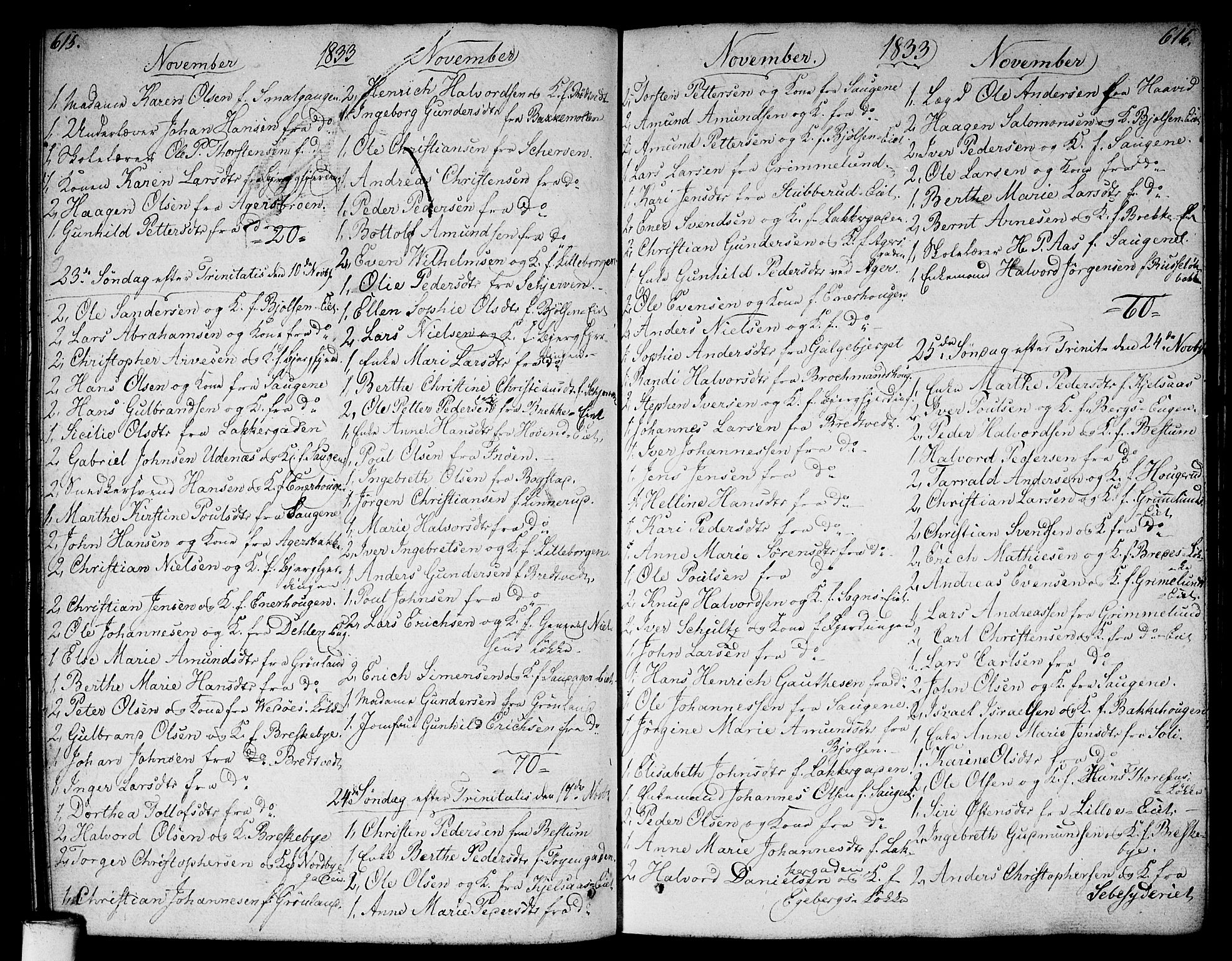 Aker prestekontor kirkebøker, AV/SAO-A-10861/G/L0003: Parish register (copy) no. 3, 1819-1836, p. 615-616