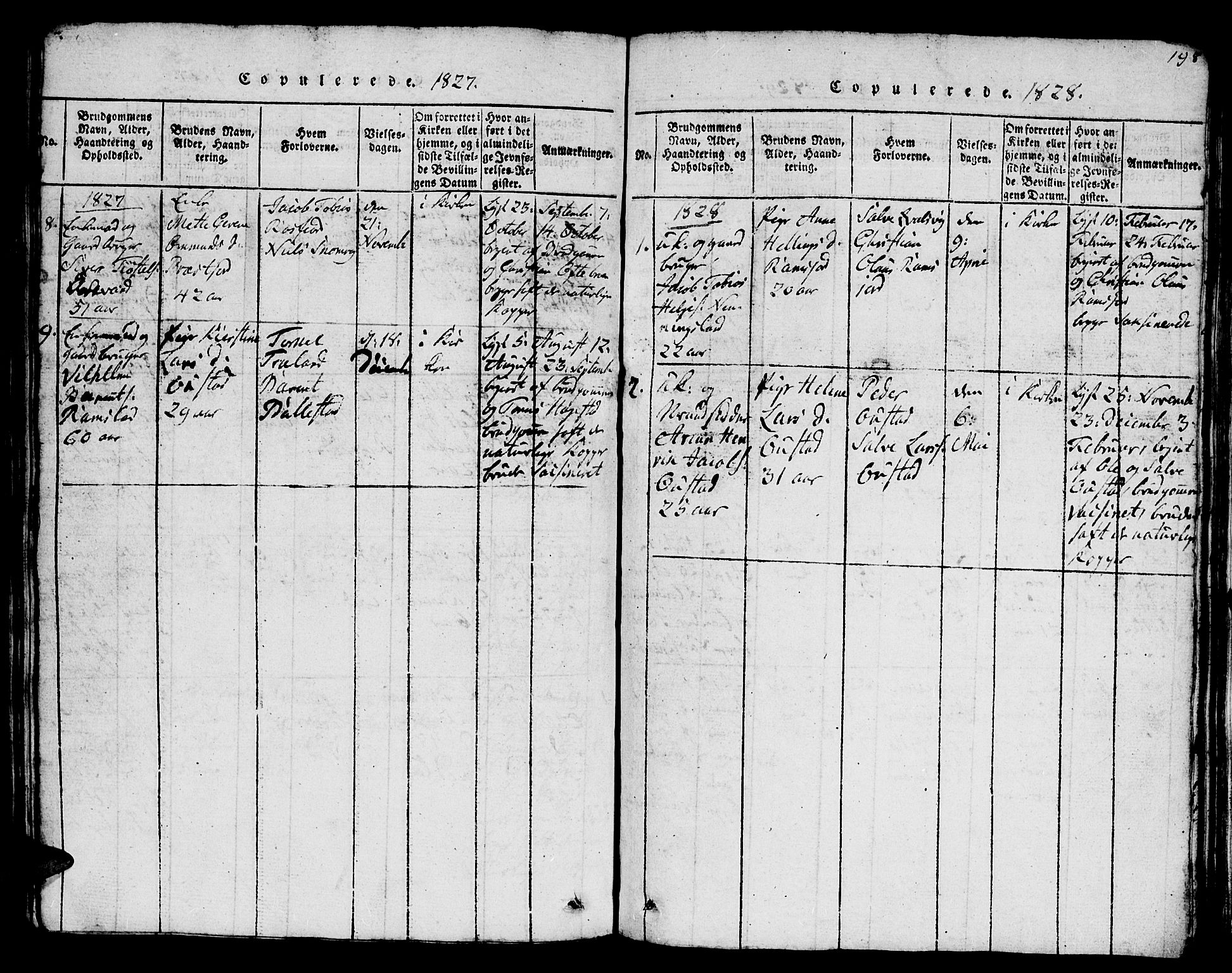 Lyngdal sokneprestkontor, SAK/1111-0029/F/Fb/Fba/L0001: Parish register (copy) no. B 1, 1816-1876, p. 198