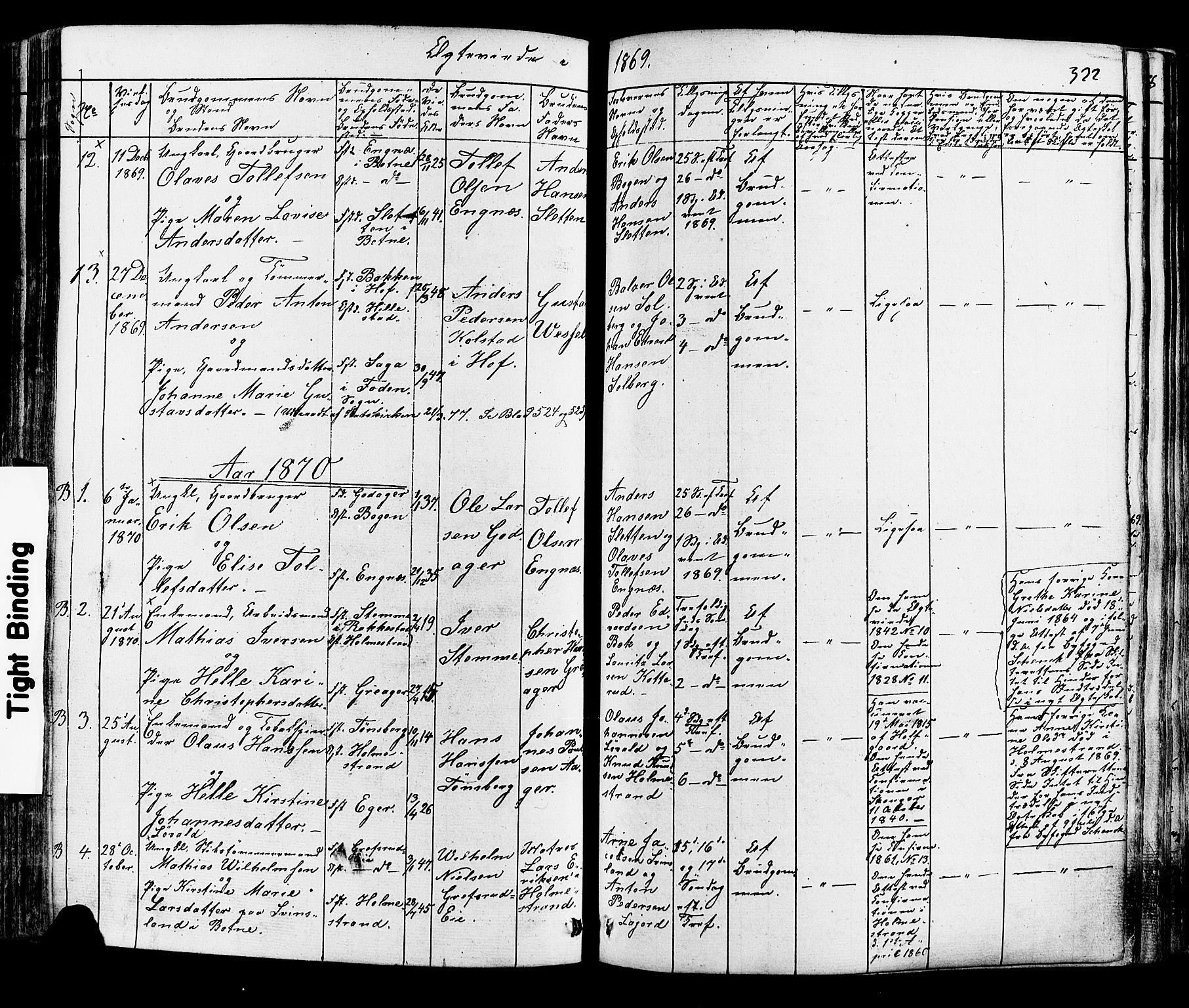 Botne kirkebøker, AV/SAKO-A-340/F/Fa/L0006: Parish register (official) no. I 6, 1836-1877, p. 322