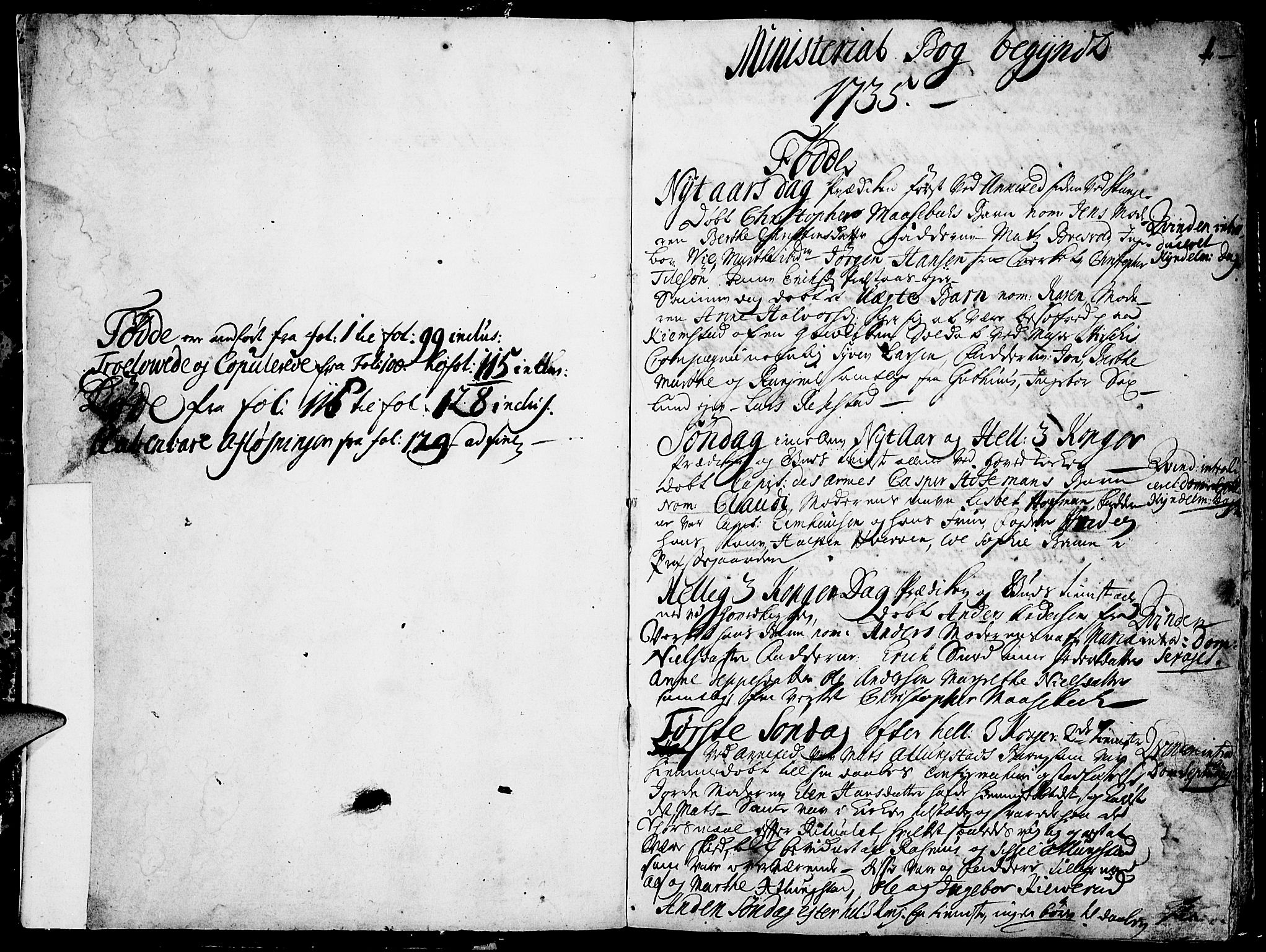 Stange prestekontor, SAH/PREST-002/K/L0004: Parish register (official) no. 4, 1735-1754, p. 0-1