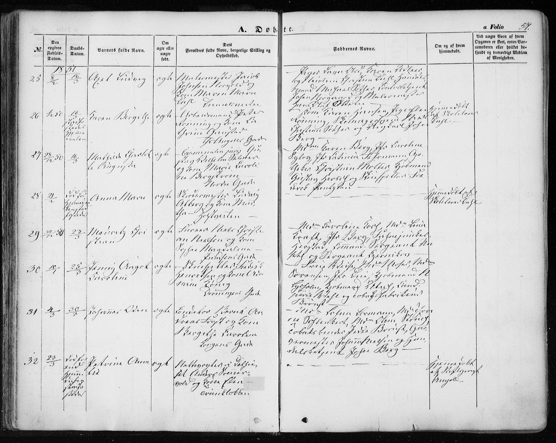 Ministerialprotokoller, klokkerbøker og fødselsregistre - Sør-Trøndelag, AV/SAT-A-1456/601/L0051: Parish register (official) no. 601A19, 1848-1857, p. 57