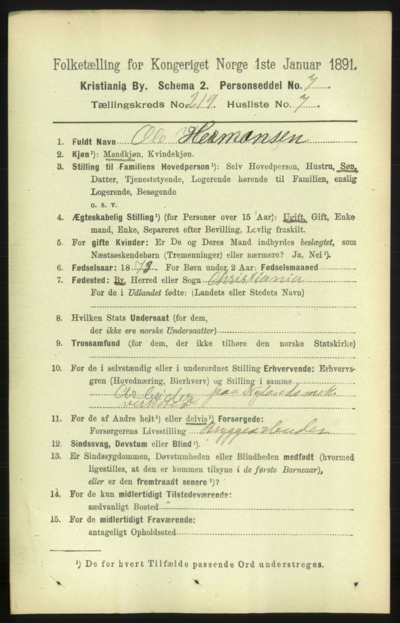 RA, 1891 census for 0301 Kristiania, 1891, p. 130192