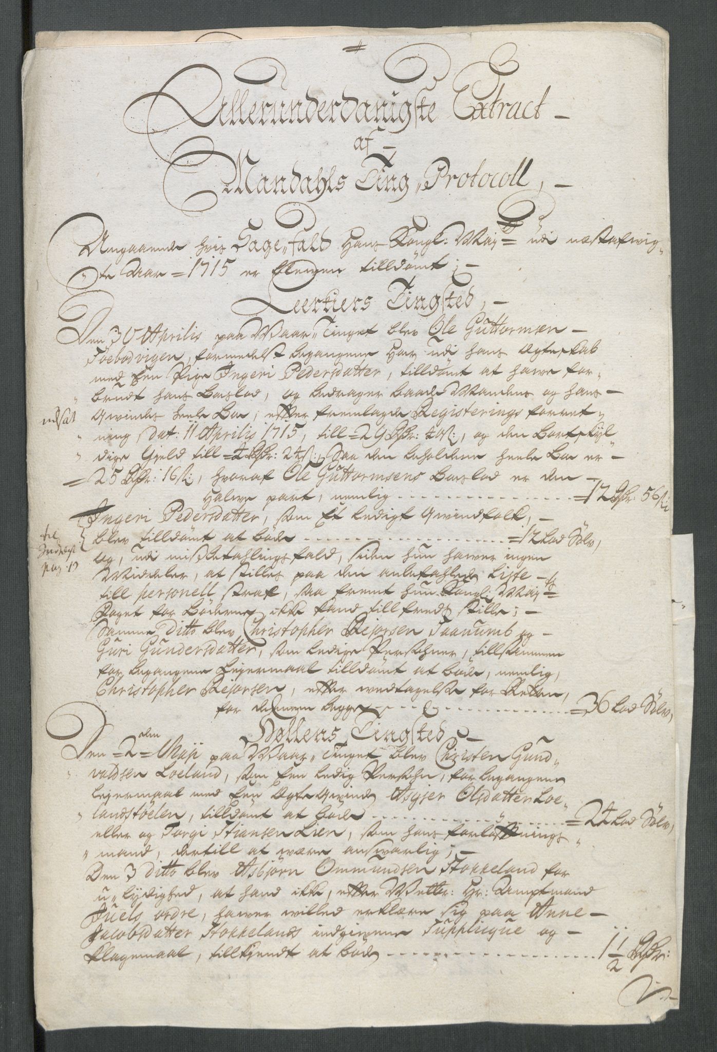 Rentekammeret inntil 1814, Reviderte regnskaper, Fogderegnskap, AV/RA-EA-4092/R43/L2559: Fogderegnskap Lista og Mandal, 1715, p. 175