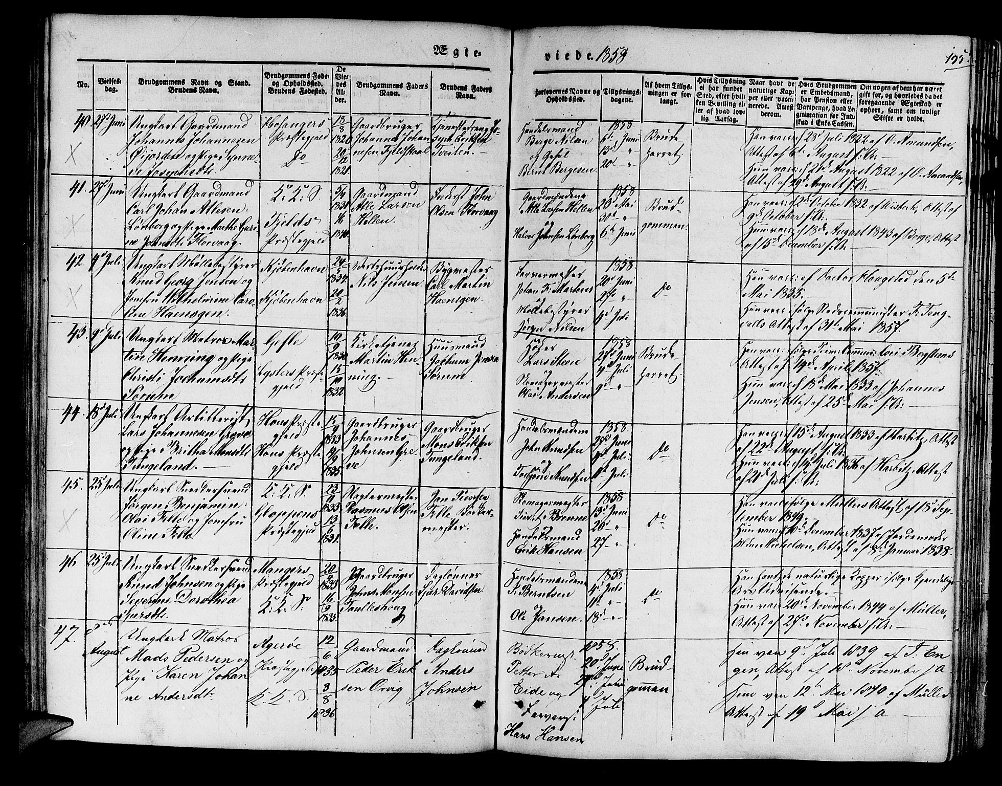 Korskirken sokneprestembete, SAB/A-76101/H/Hab: Parish register (copy) no. D 1, 1840-1867, p. 195