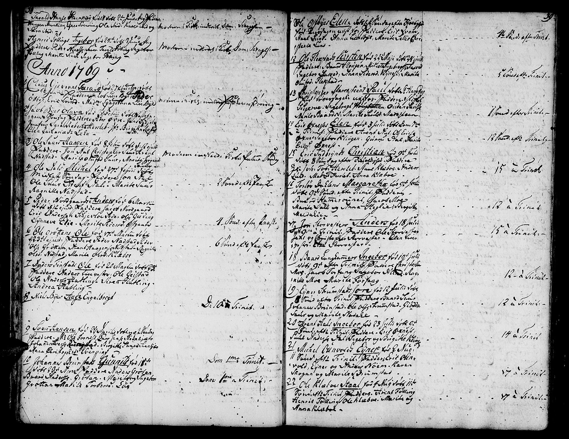 Ministerialprotokoller, klokkerbøker og fødselsregistre - Nord-Trøndelag, SAT/A-1458/746/L0440: Parish register (official) no. 746A02, 1760-1815, p. 38-39