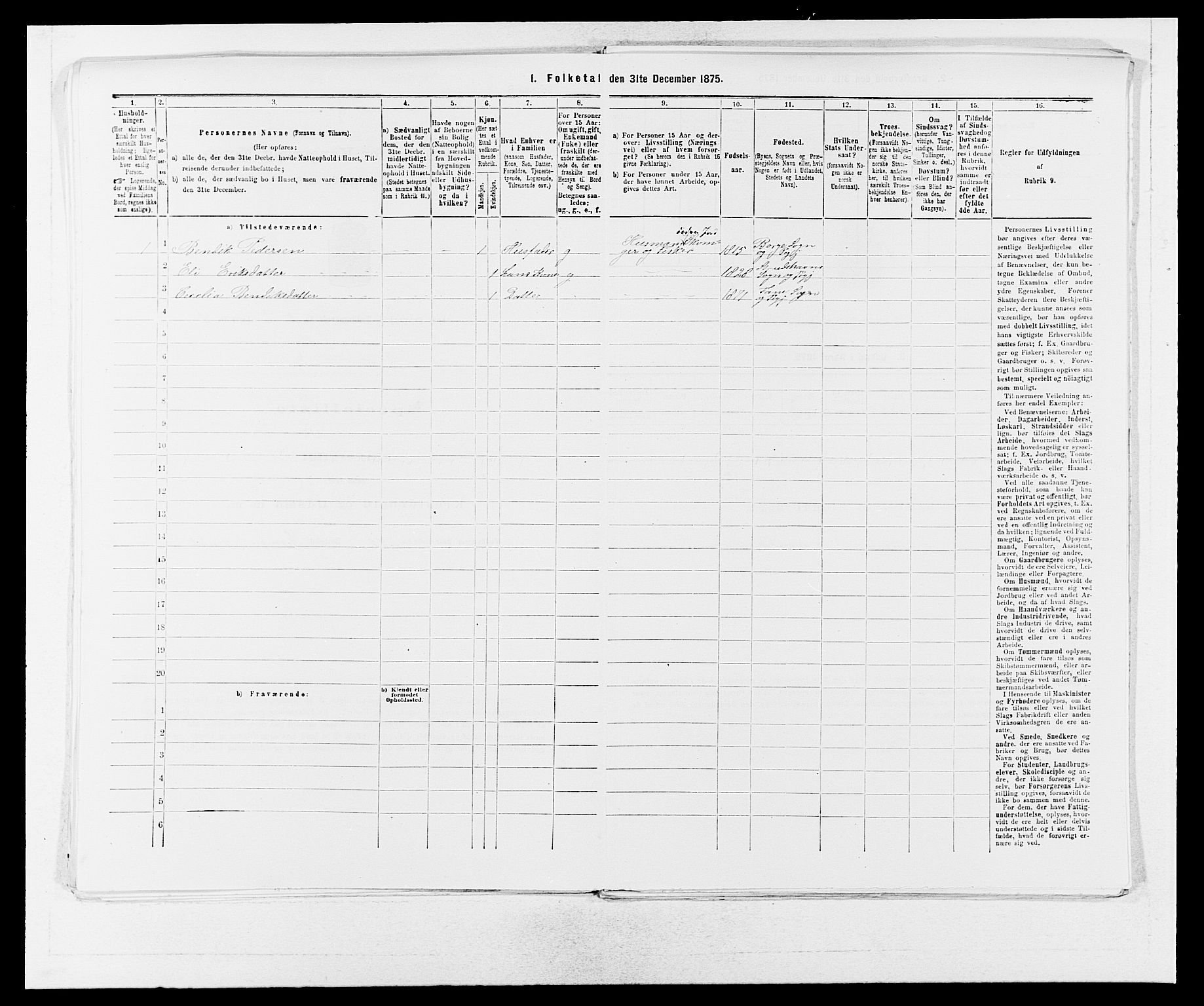 SAB, 1875 census for 1249P Fana, 1875, p. 911