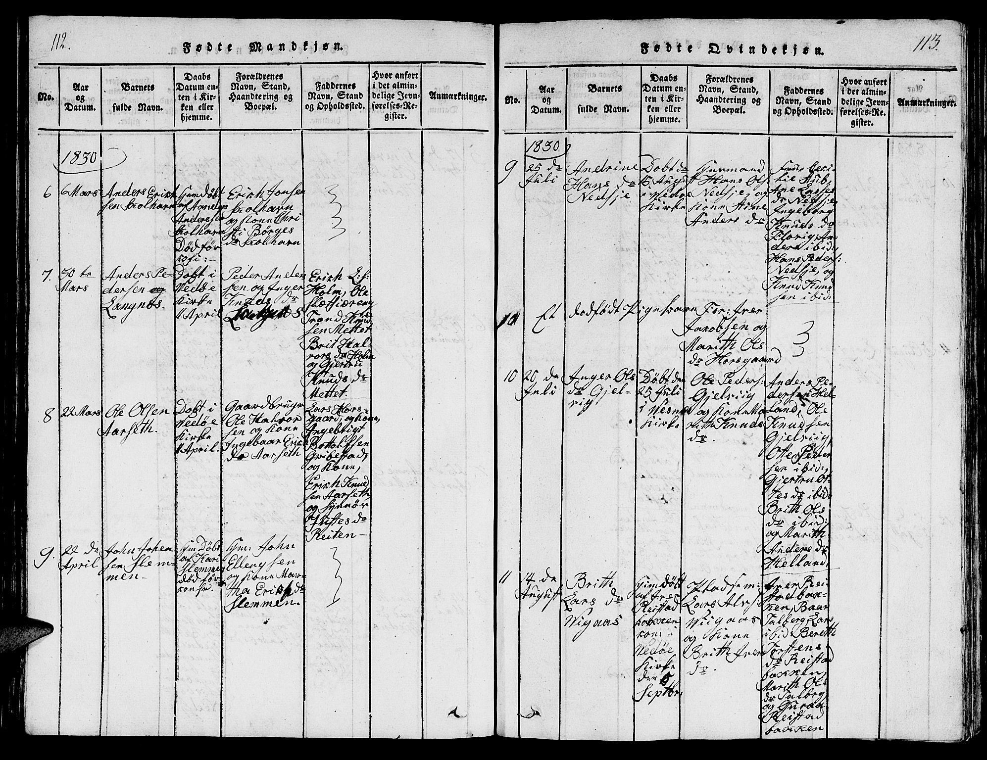 Ministerialprotokoller, klokkerbøker og fødselsregistre - Møre og Romsdal, SAT/A-1454/547/L0610: Parish register (copy) no. 547C01, 1818-1839, p. 112-113