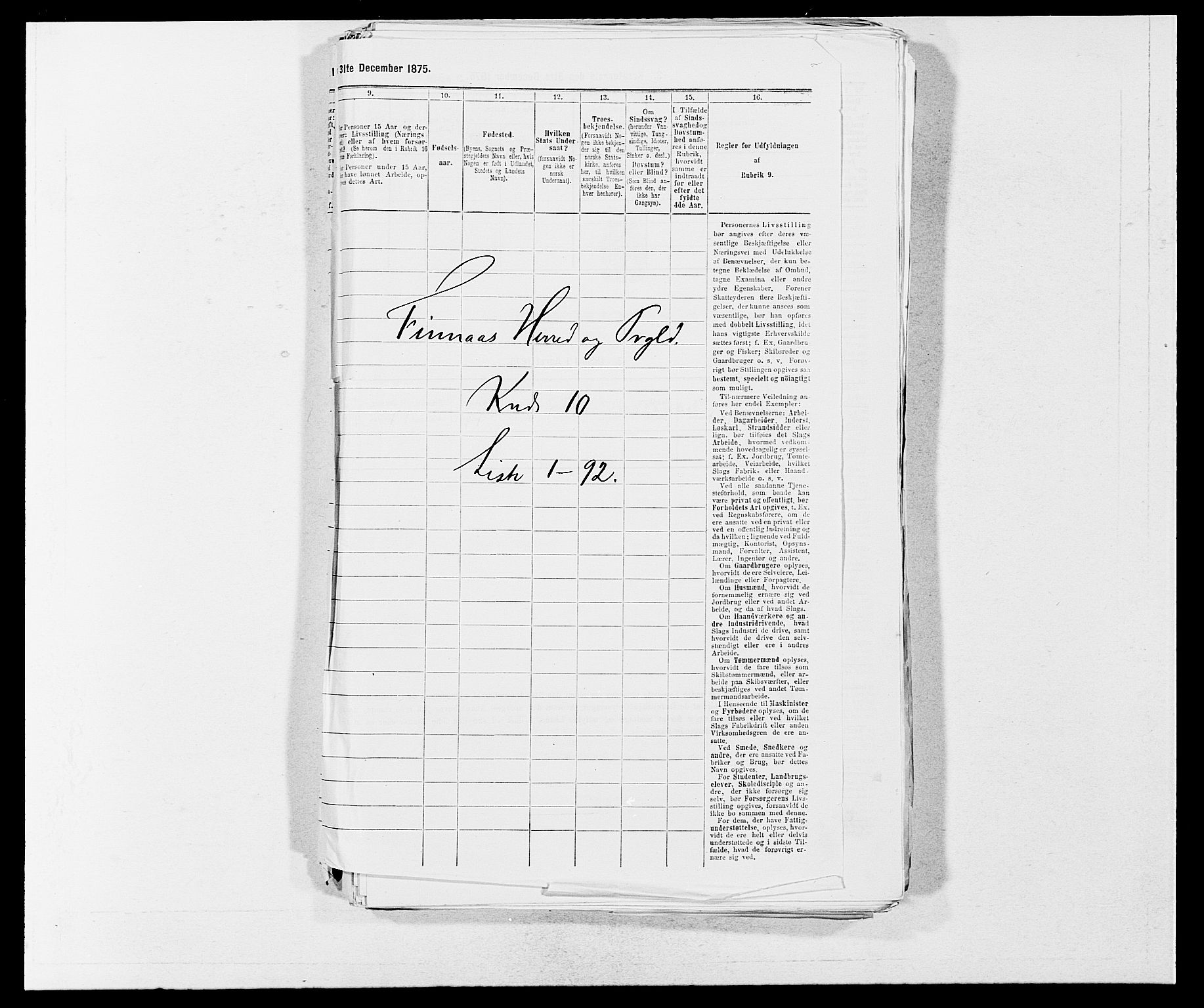 SAB, 1875 census for 1218P Finnås, 1875, p. 1106