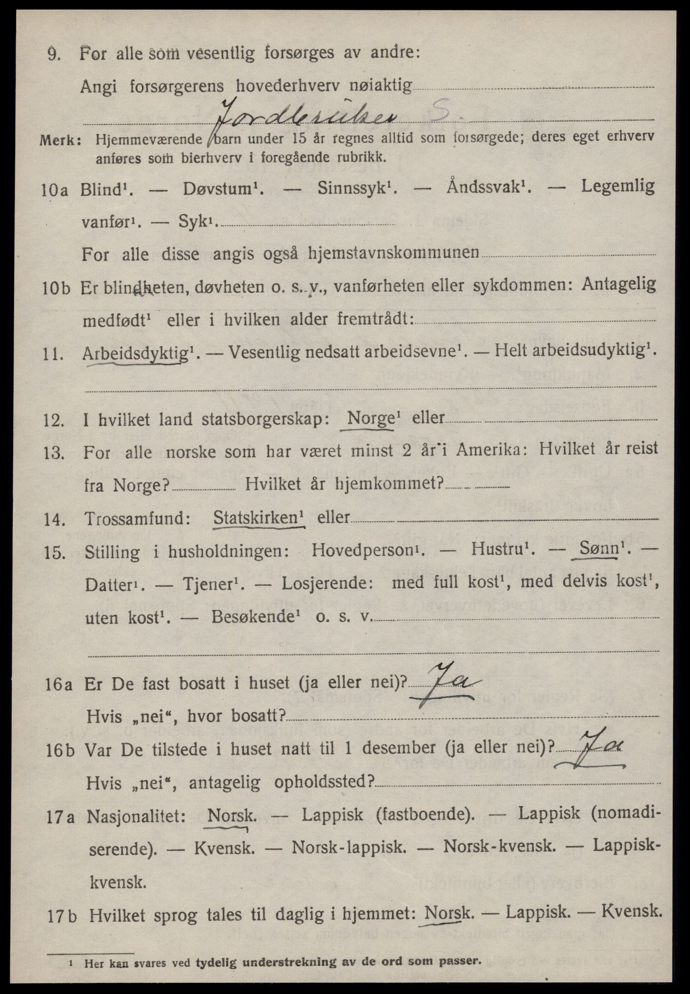 SAT, 1920 census for Strinda, 1920, p. 14481