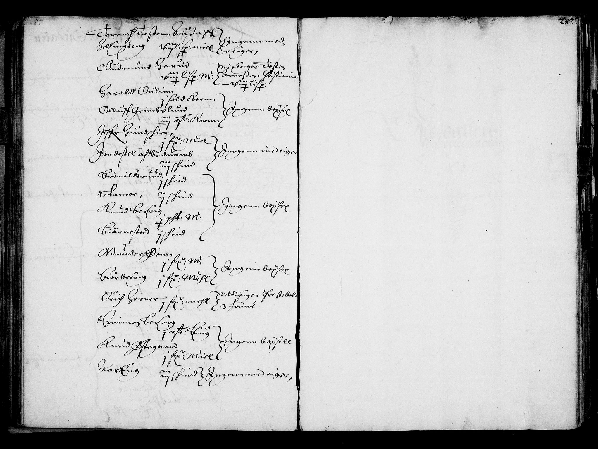 Rentekammeret inntil 1814, Realistisk ordnet avdeling, RA/EA-4070/N/Na/L0001: [XI f]: Akershus stifts jordebok, 1652, p. 286b-287a