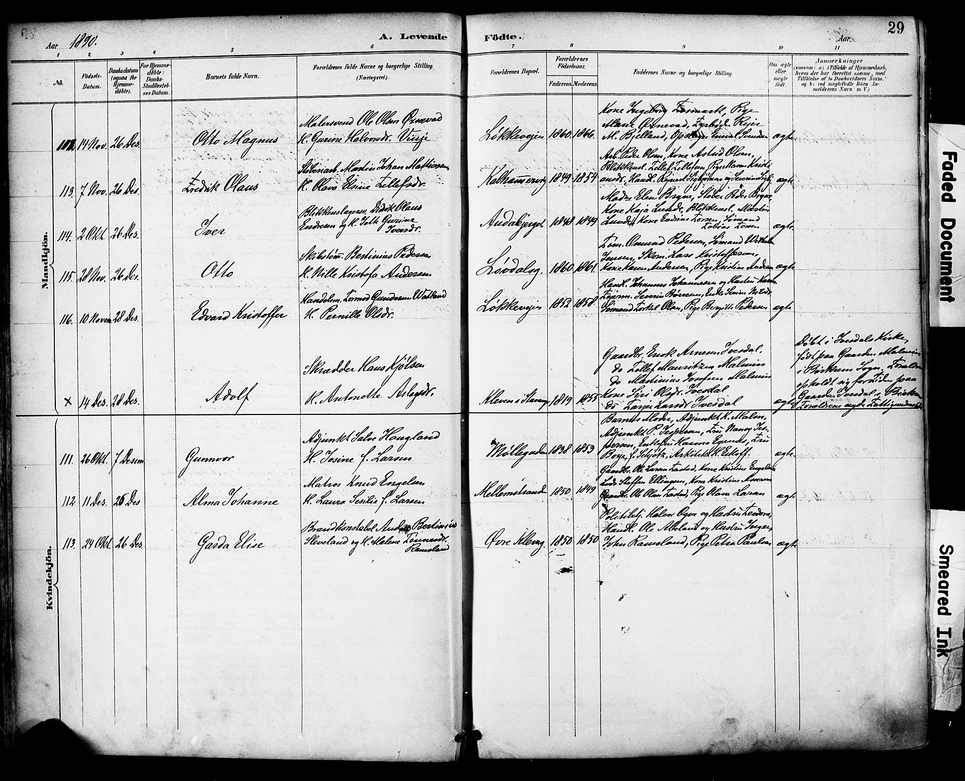 Domkirken sokneprestkontor, SAST/A-101812/001/30/30BA/L0030: Parish register (official) no. A 29, 1889-1902, p. 29