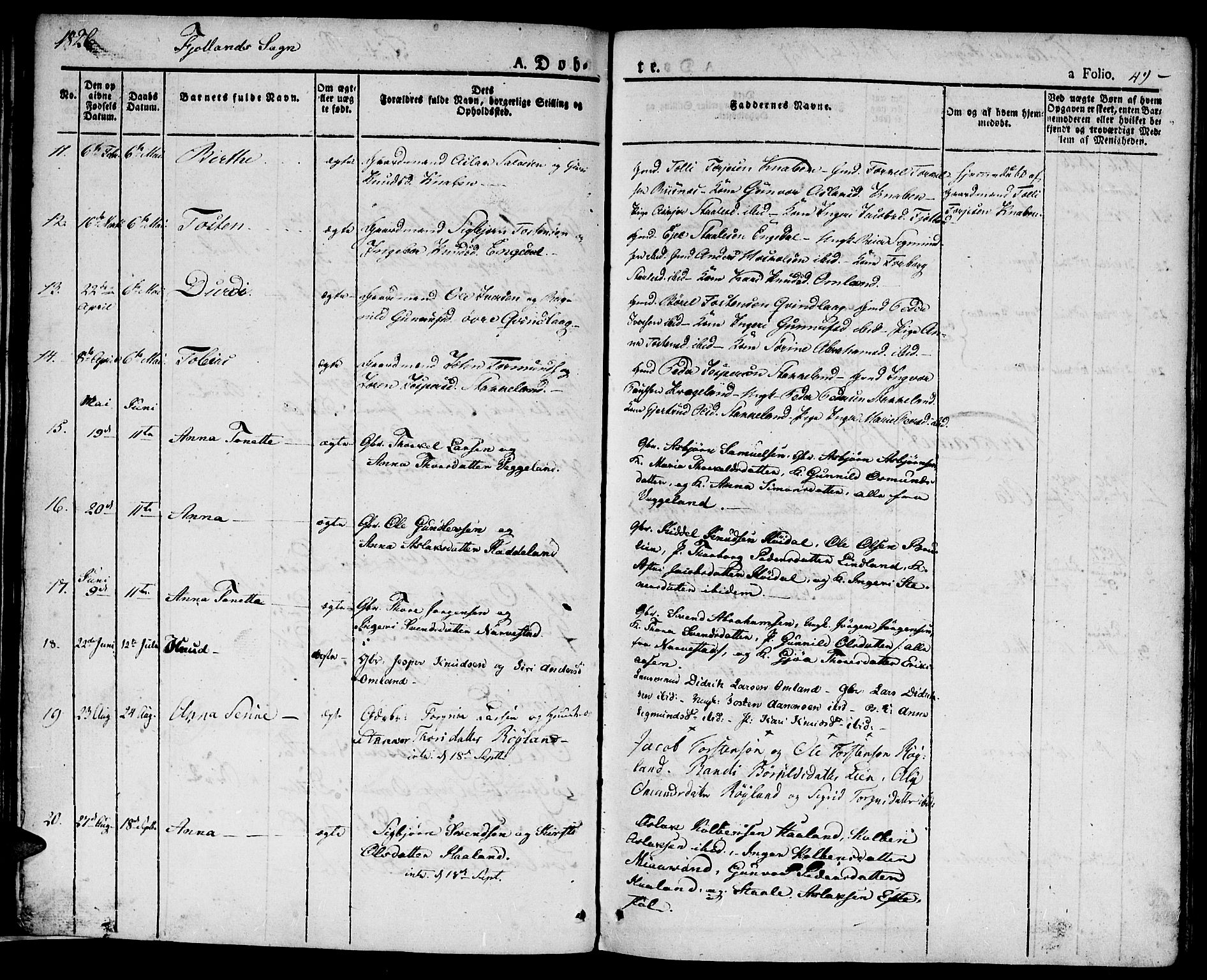 Hægebostad sokneprestkontor, SAK/1111-0024/F/Fa/Faa/L0003: Parish register (official) no. A 3 /2, 1825-1840, p. 49