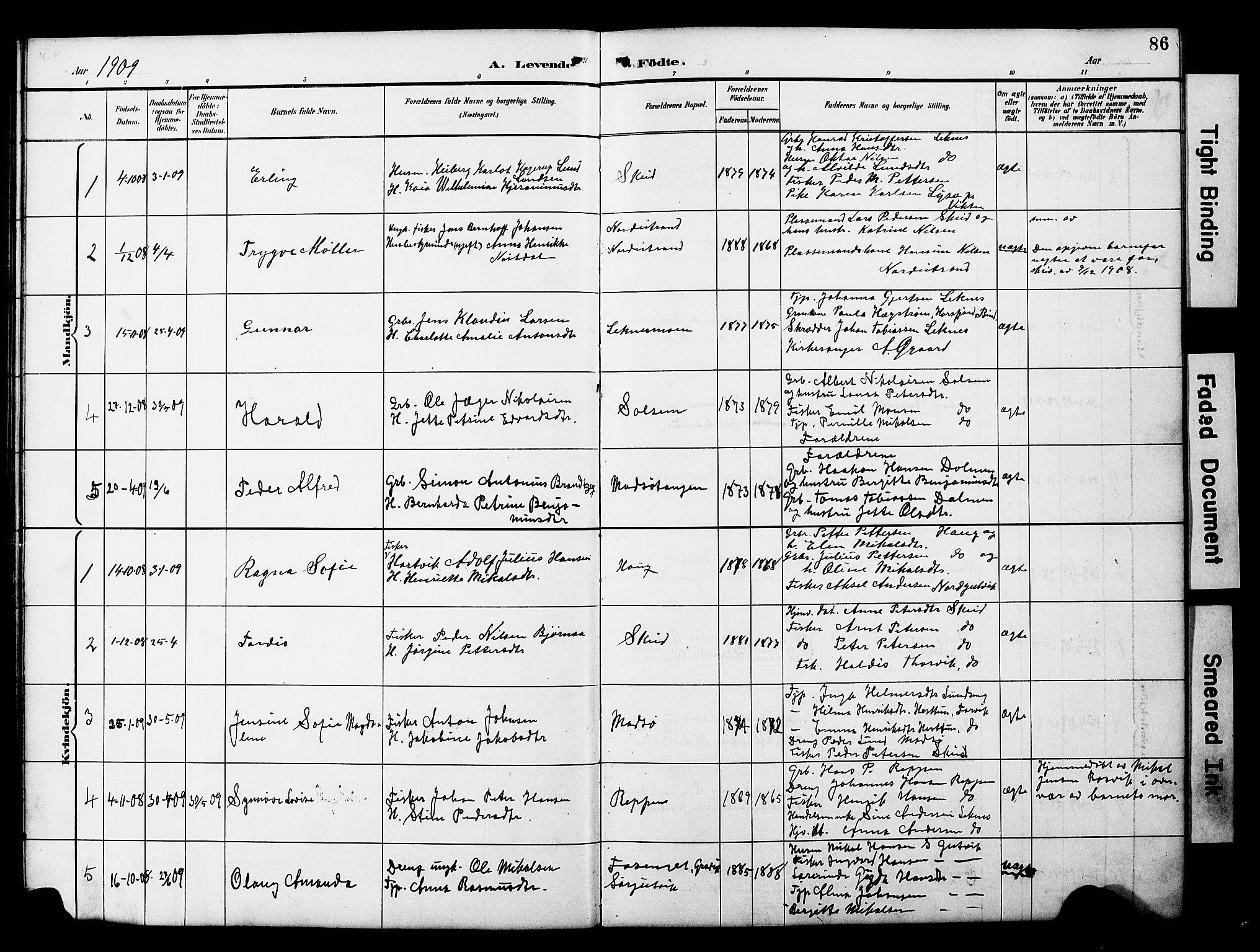 Ministerialprotokoller, klokkerbøker og fødselsregistre - Nord-Trøndelag, SAT/A-1458/788/L0701: Parish register (copy) no. 788C01, 1888-1913, p. 86