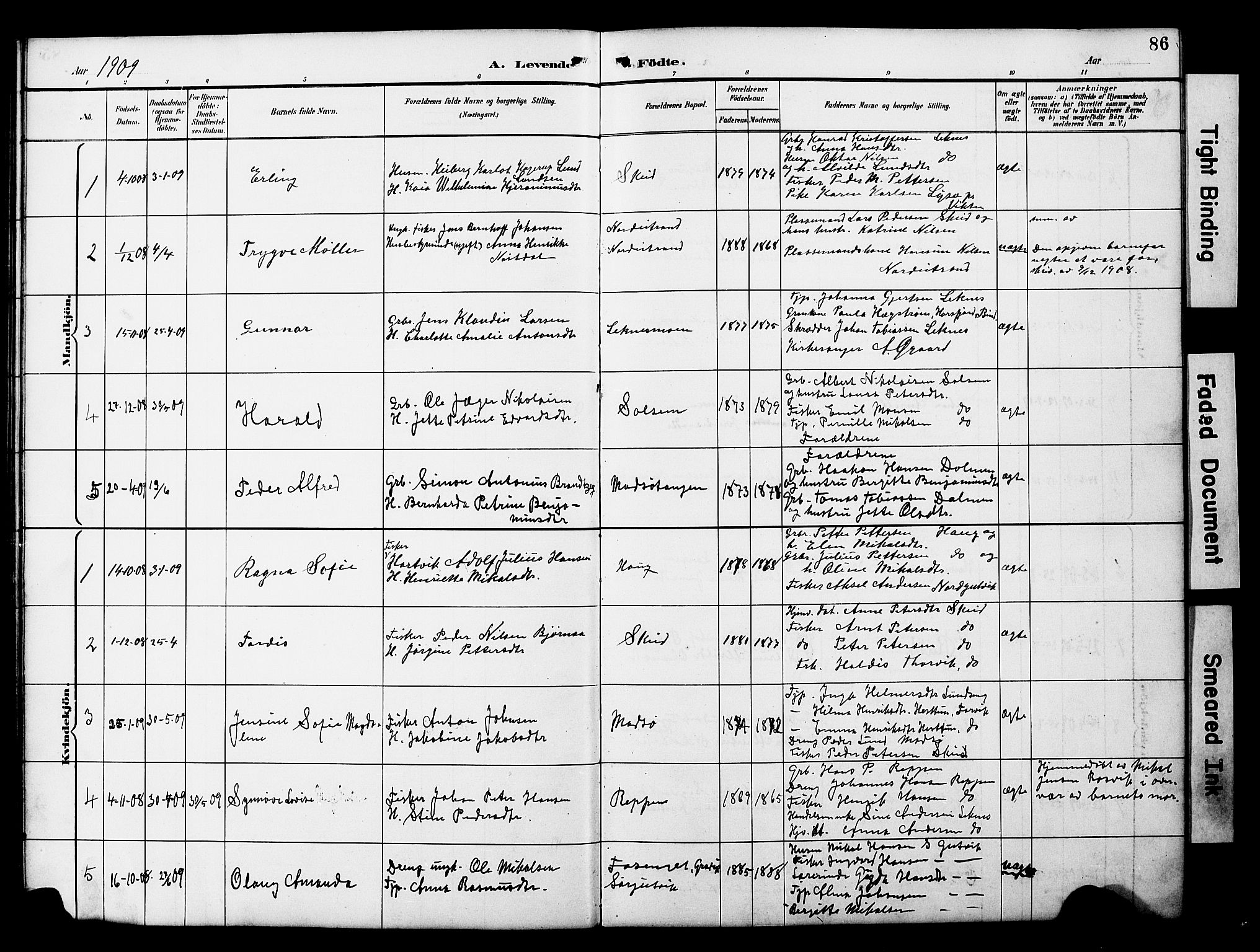 Ministerialprotokoller, klokkerbøker og fødselsregistre - Nord-Trøndelag, AV/SAT-A-1458/788/L0701: Parish register (copy) no. 788C01, 1888-1913, p. 86