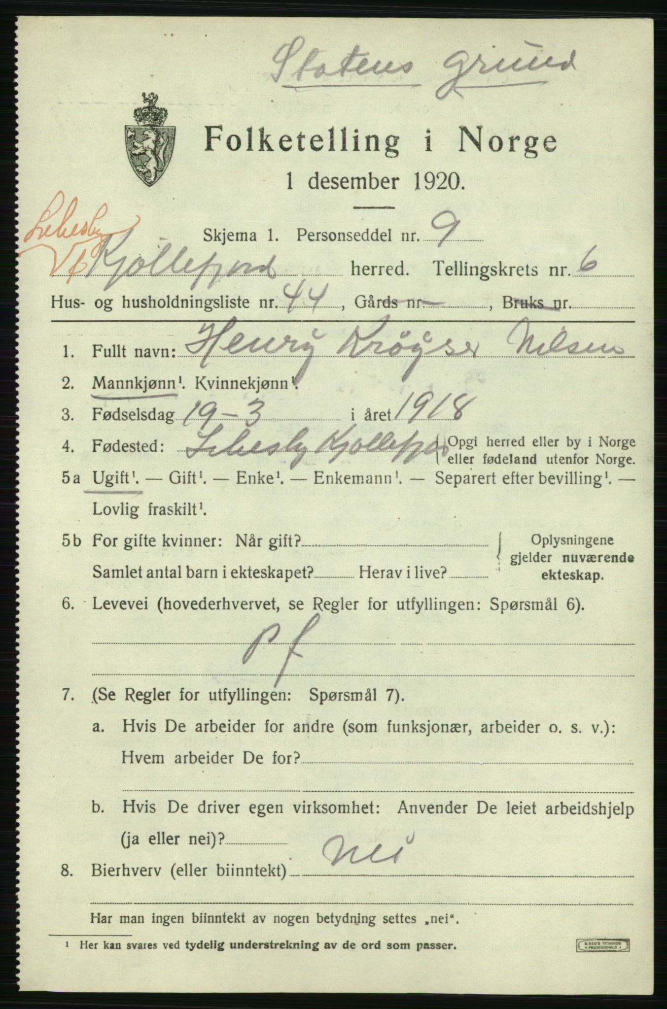 SATØ, 1920 census for Lebesby, 1920, p. 3513