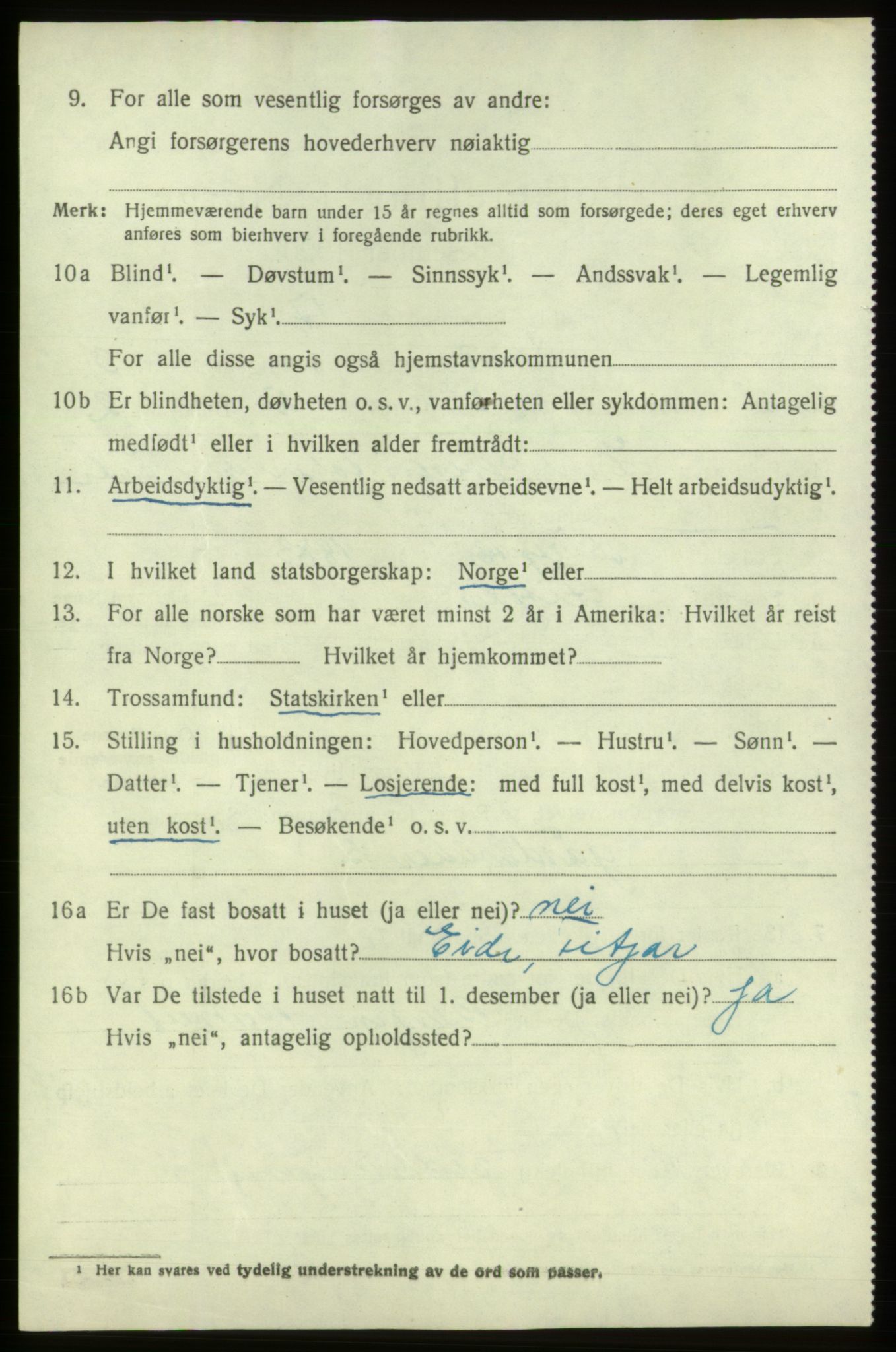 SAB, 1920 census for Stord, 1920, p. 1938