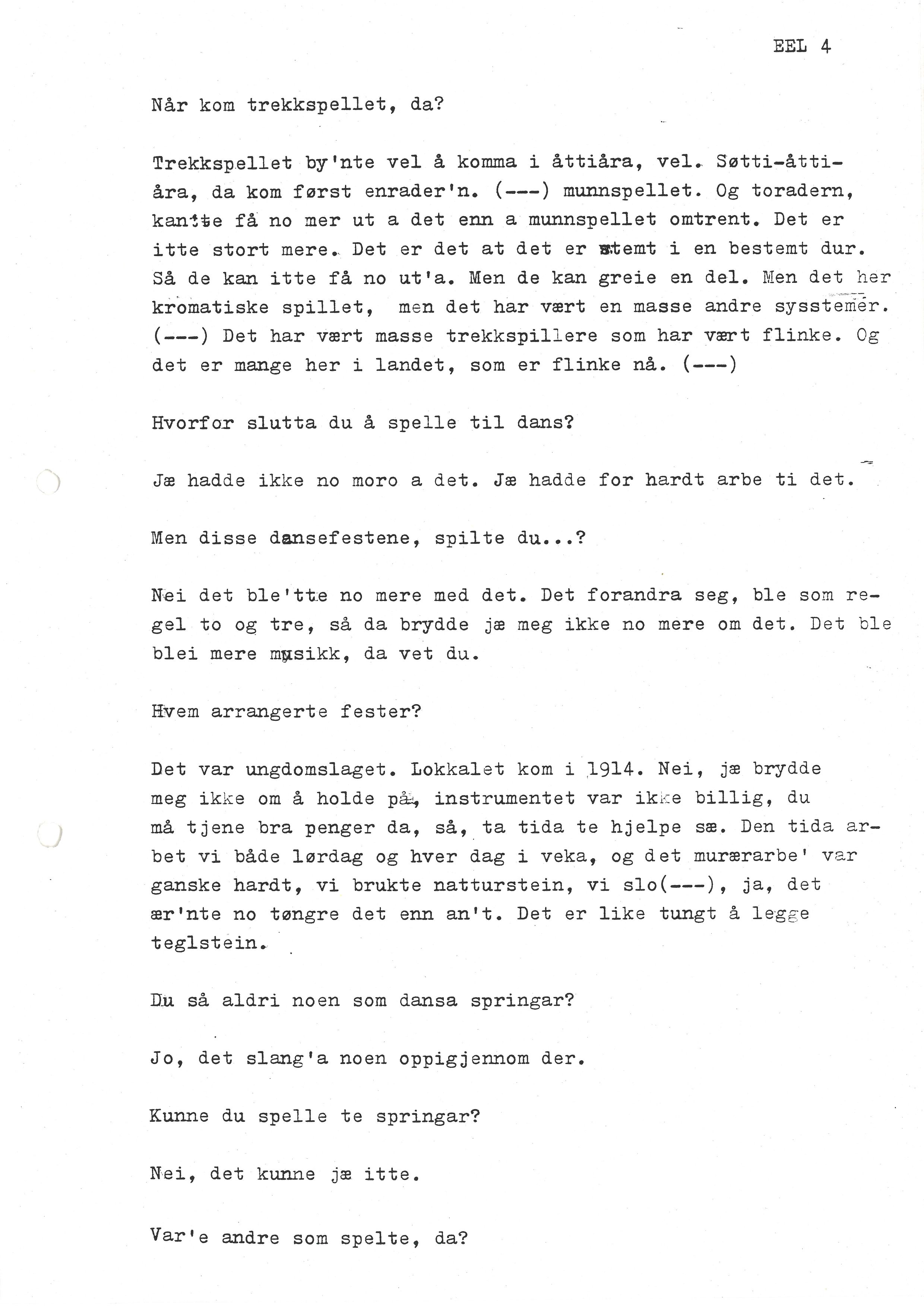 Sa 16 - Folkemusikk fra Vestfold, Gjerdesamlingen, VEMU/A-1868/I/L0001: Informantregister med intervjunedtegnelser, 1979-1986