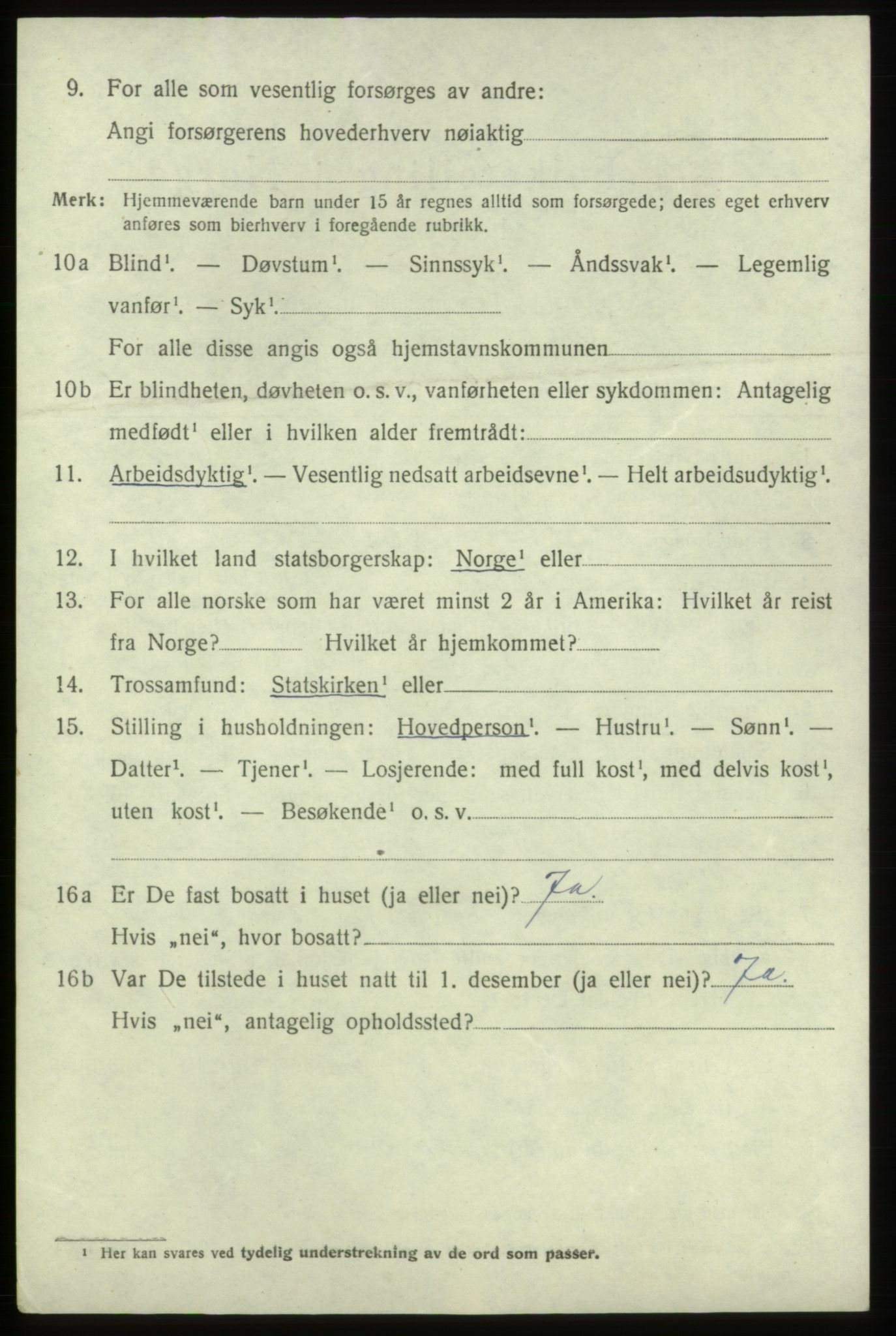 SAB, 1920 census for Fitjar, 1920, p. 5079